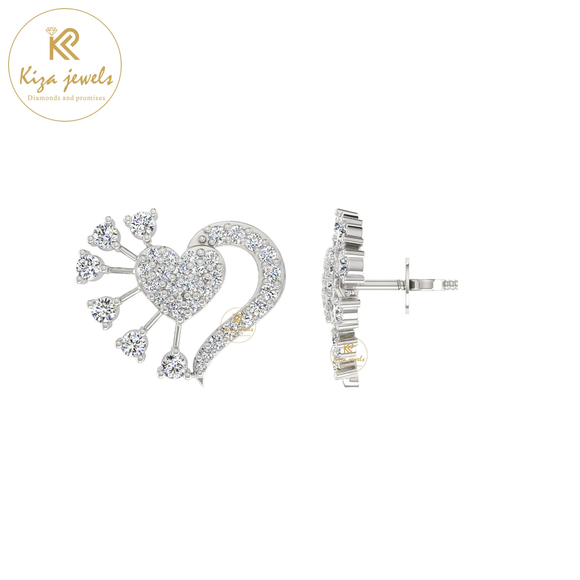 0.95 TDW Round Cut Diamond Women's Stud Earring