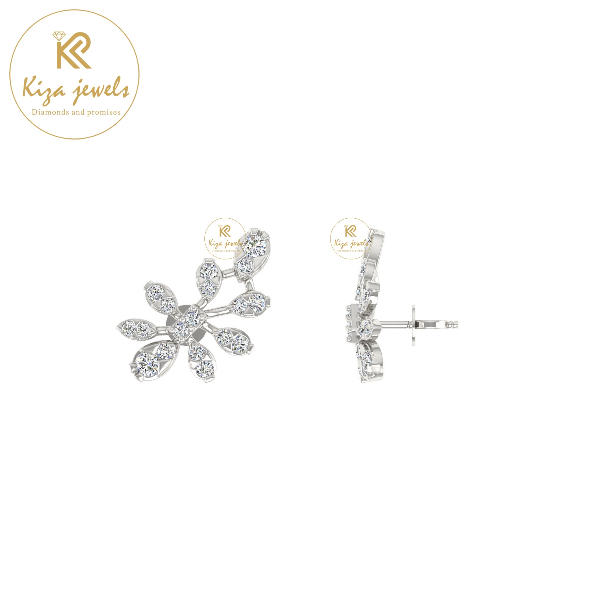 0.37 TDW Round Cut Diamond Stud Earring