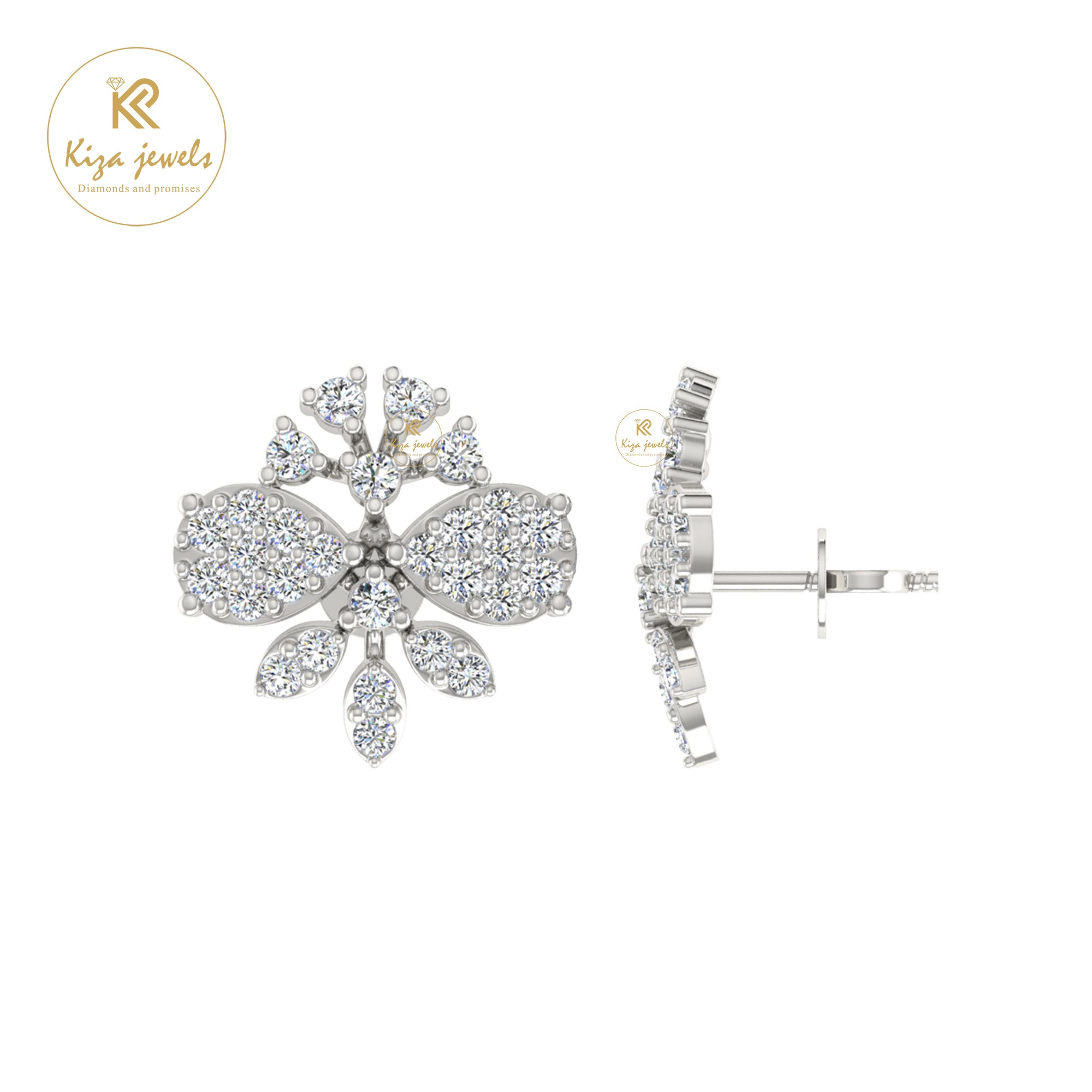 0.55 TDW Round Cut Diamond Women's Stud Earring