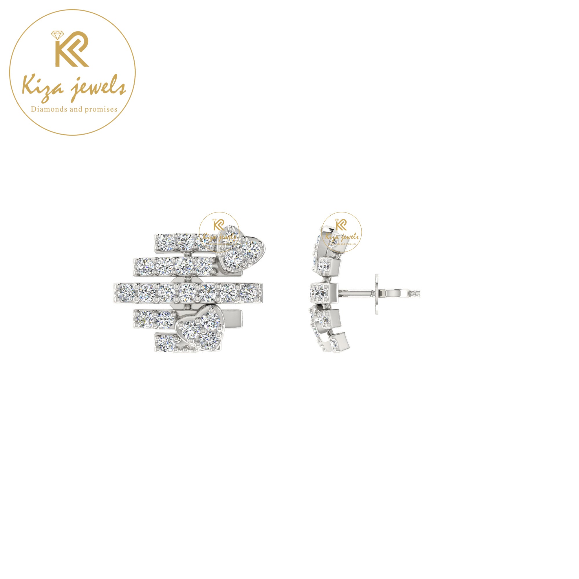 0.61 TDW Round Cut Diamond Women's Stud Earring
