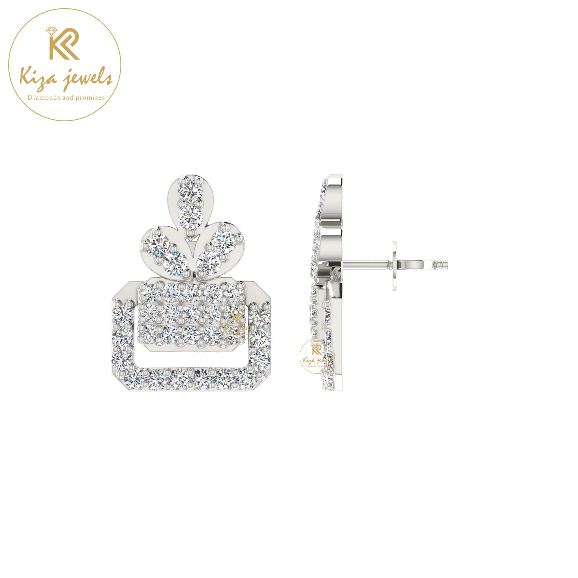 0.69 TDW Round Cut Diamond Women's Stud Earring