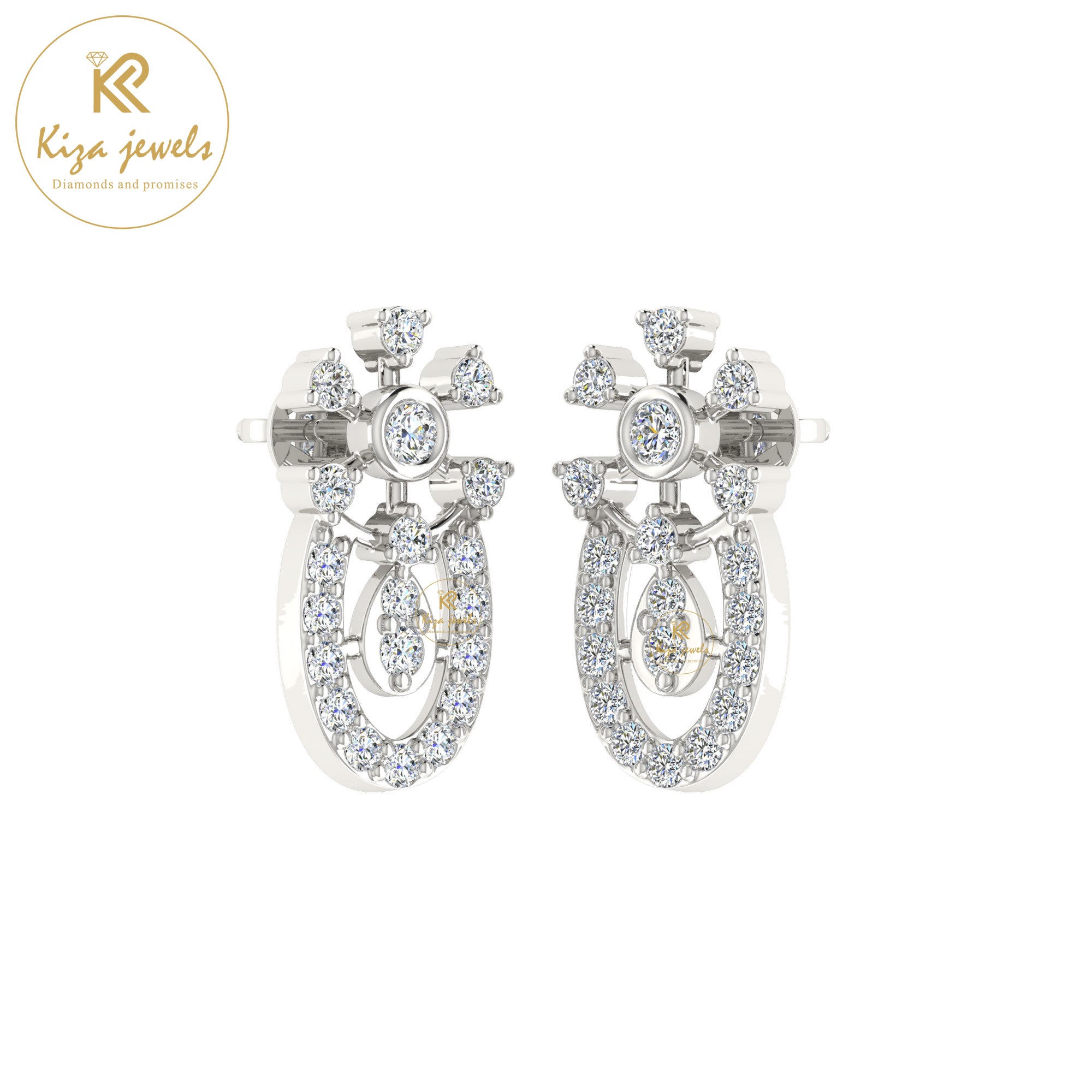 0.41 TDW Round Cut Diamond Women's Stud Earring