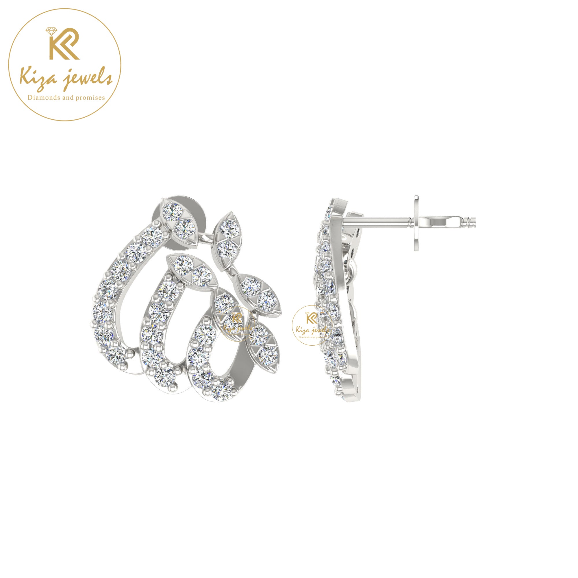 0.42 TDW Round Cut Diamond Women's Stud Earring