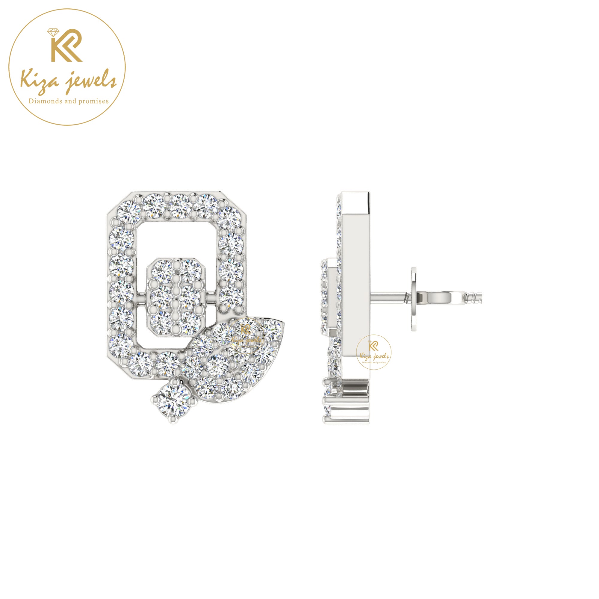 0.52 TDW Round Cut Diamond Women's Stud Earring