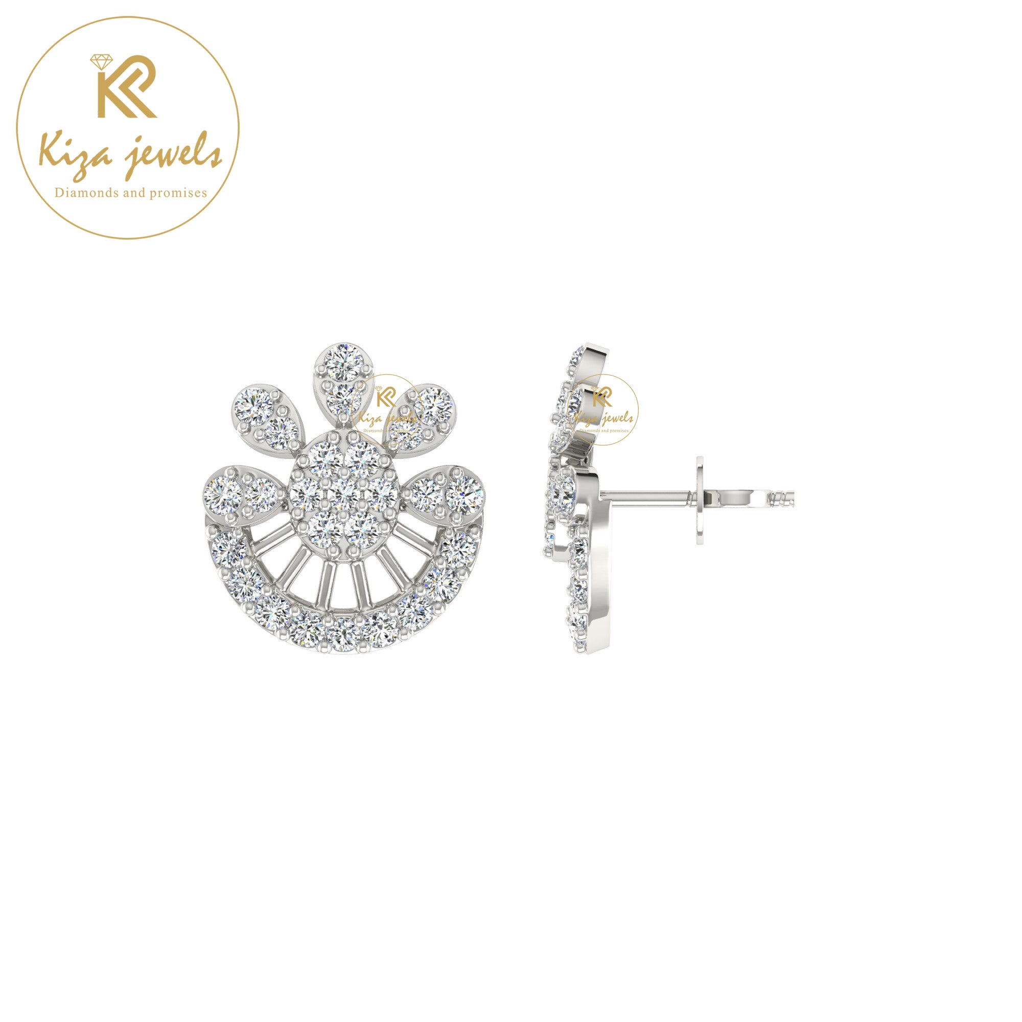 0.52 TDW Round Cut Diamond Women's Stud Earring