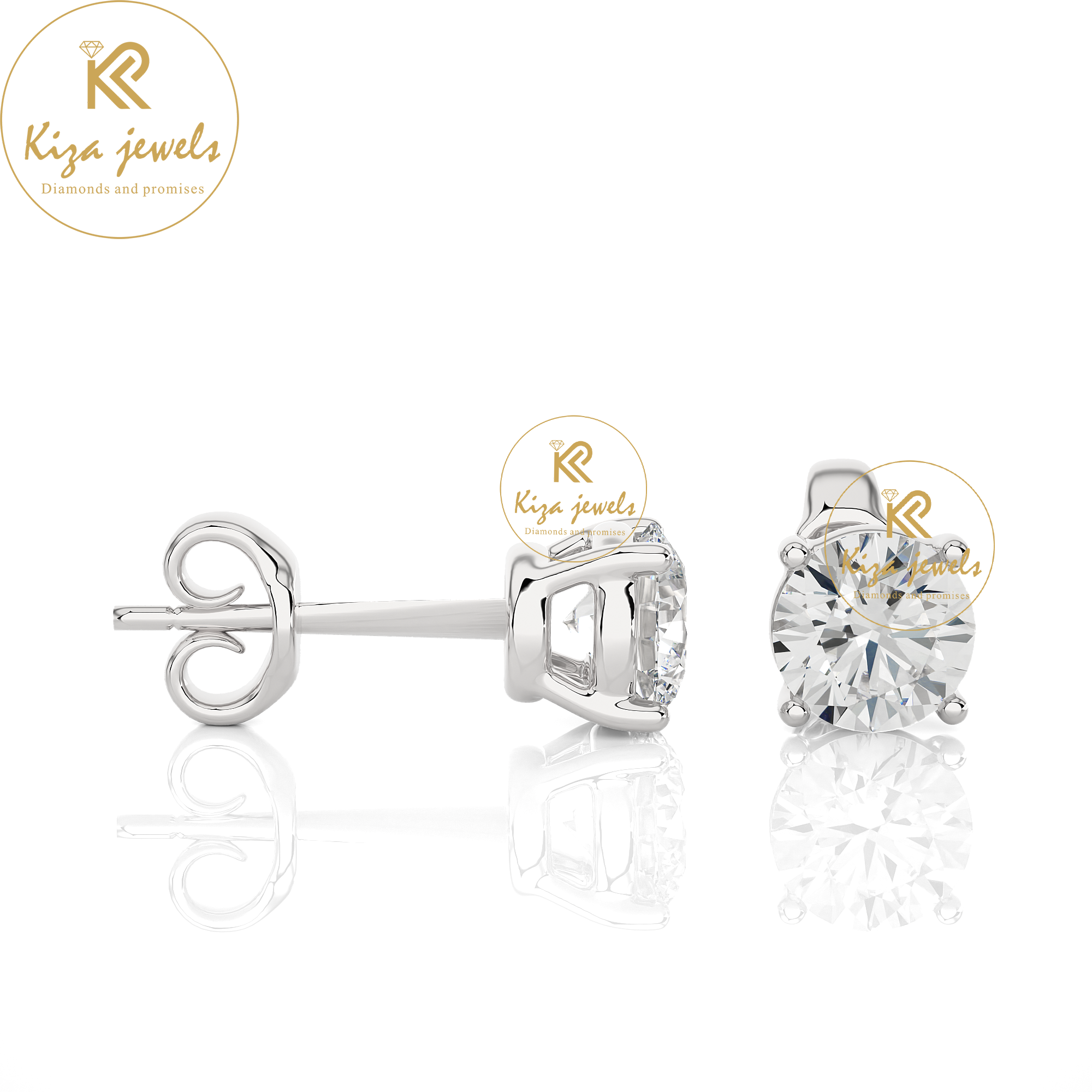 1.05 TDW Round Cut Diamond Women's Stud Earring