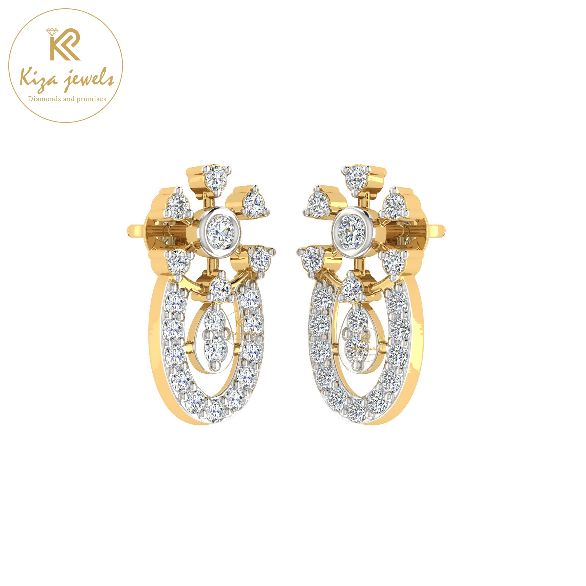 0.41 TDW Round Cut Diamond Women's Stud Earring