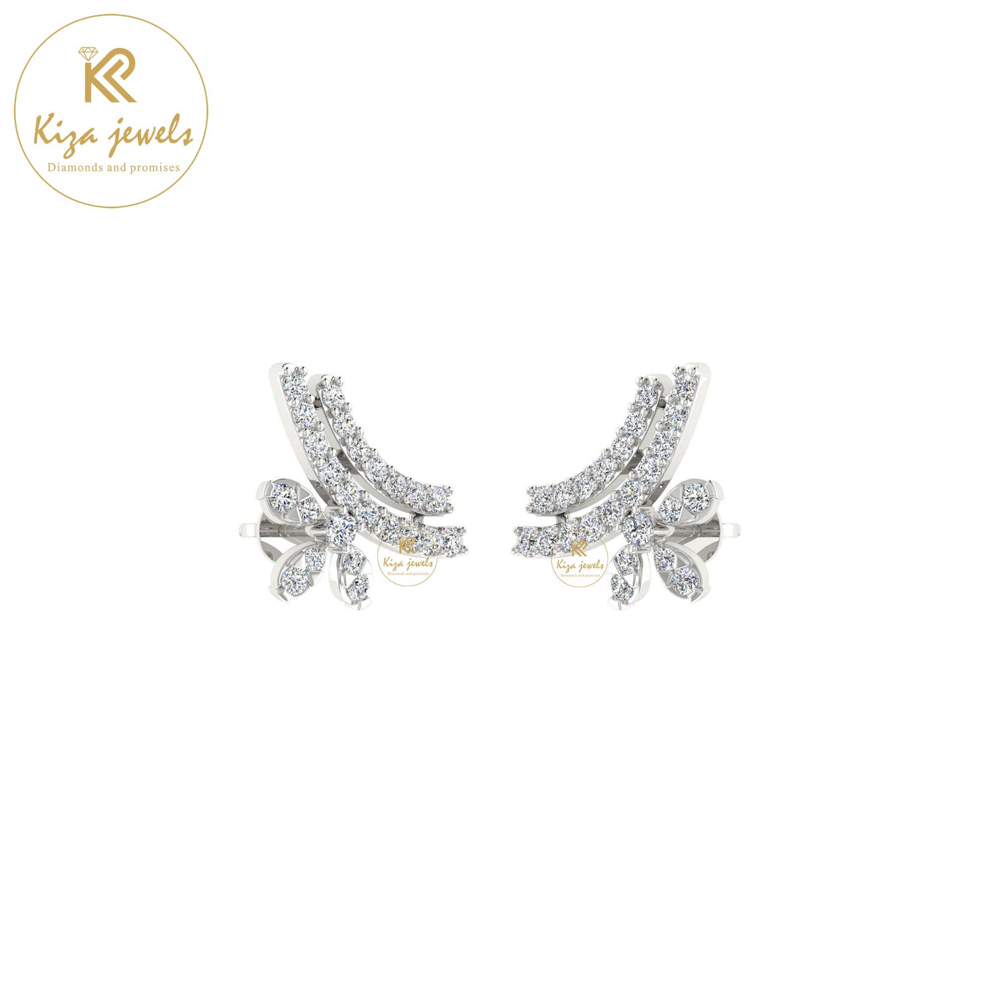 0.46 TDW Round Cut Diamond Stud Earring