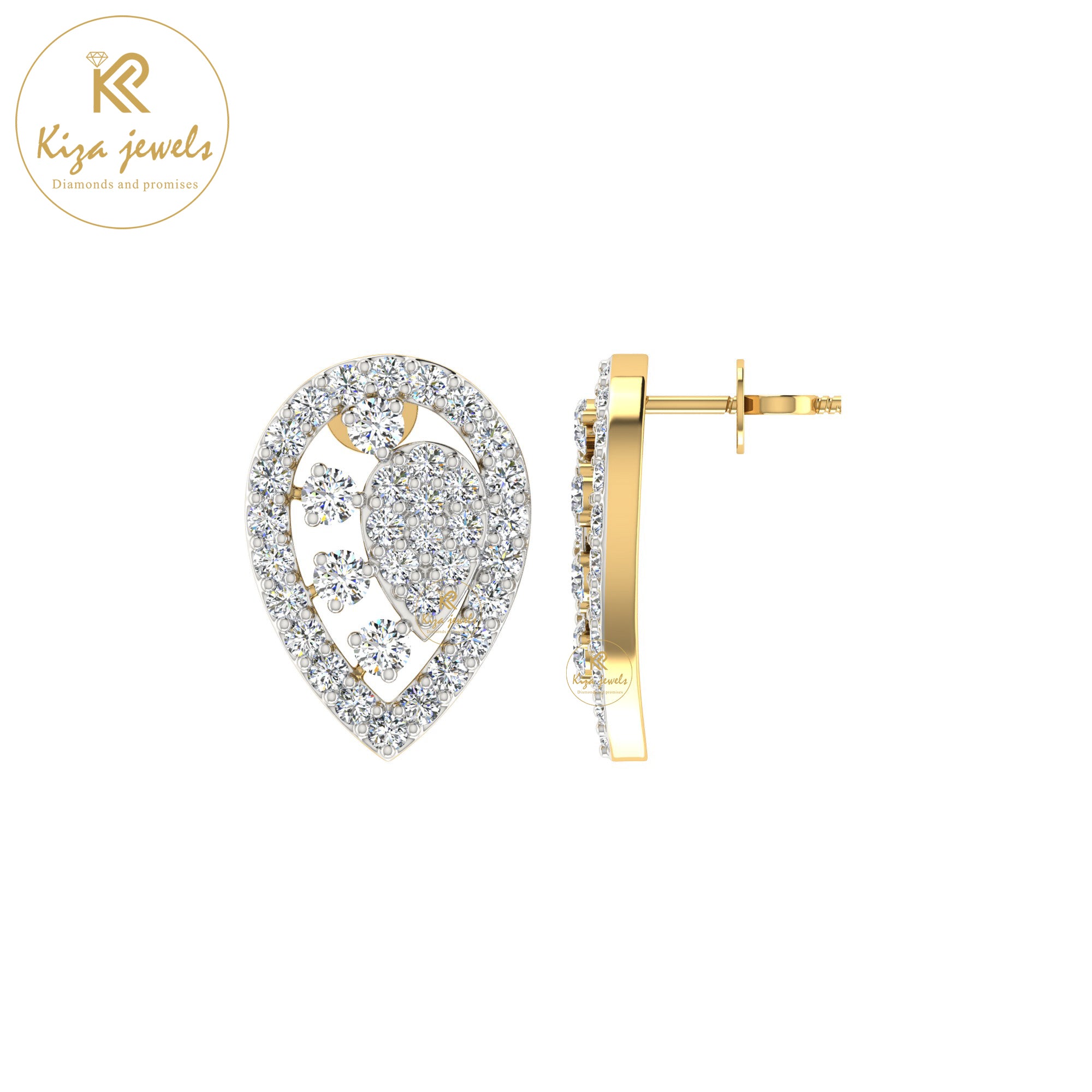 0.84 TDW Round Cut Diamond Women's Stud Earring