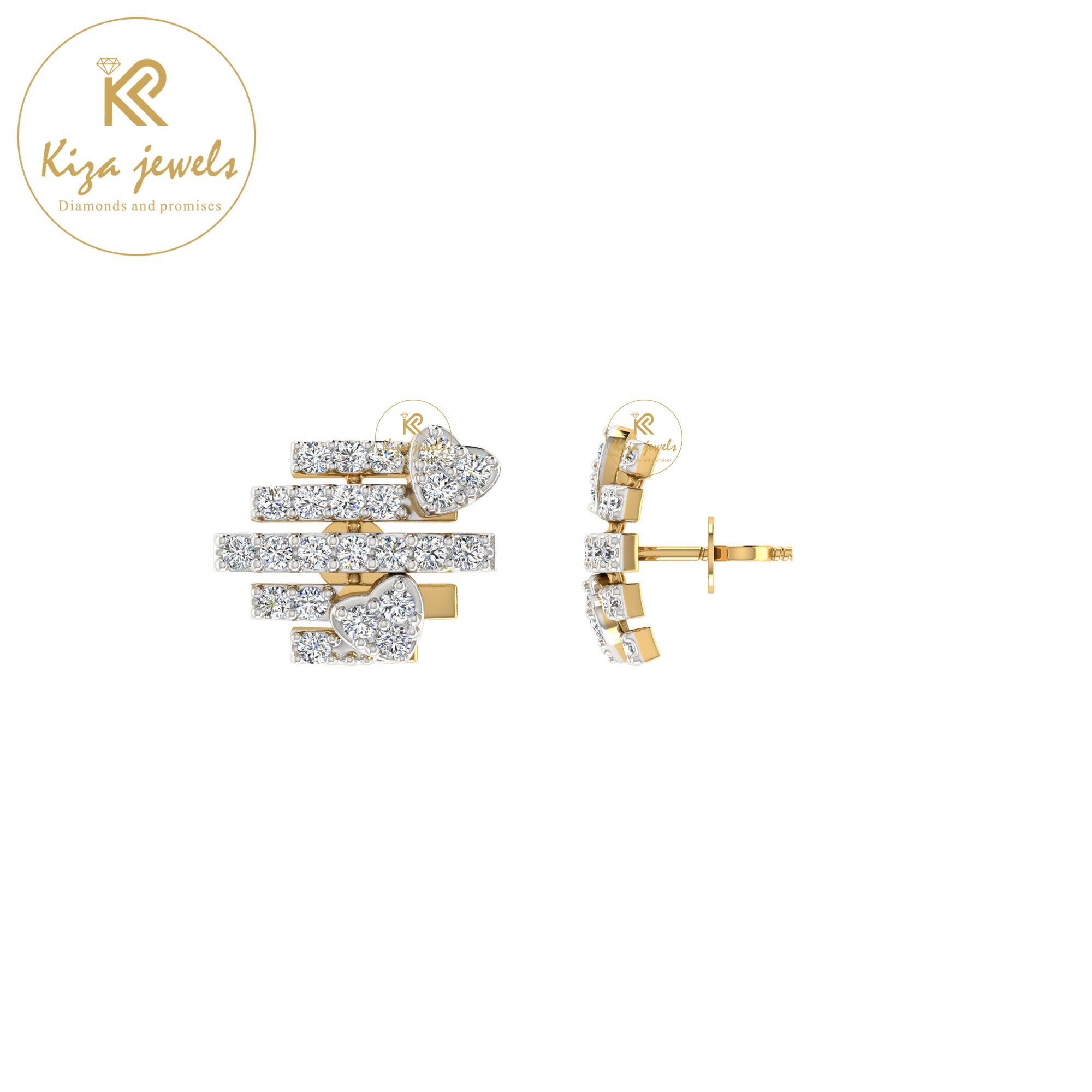 0.61 TDW Round Cut Diamond Women's Stud Earring