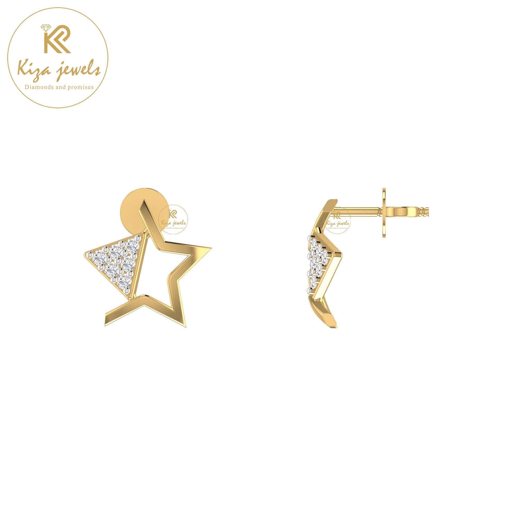 0.06 TDW Round Cut Diamond Women's Stud Earring