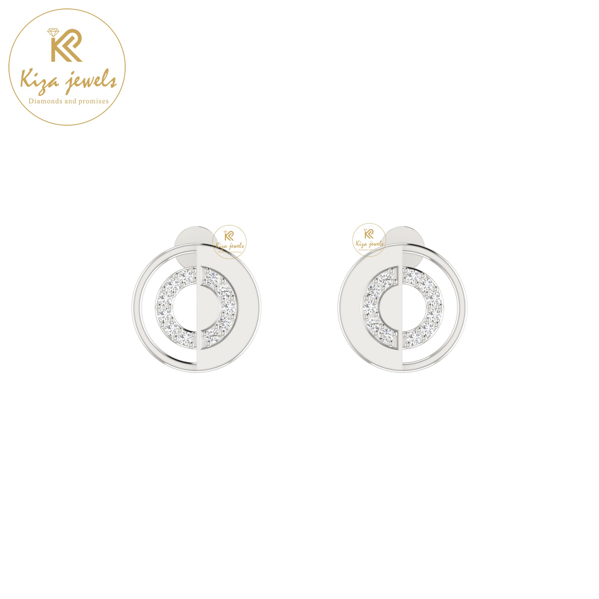 0.11 TDW Round Cut Diamond Women's Stud Earring