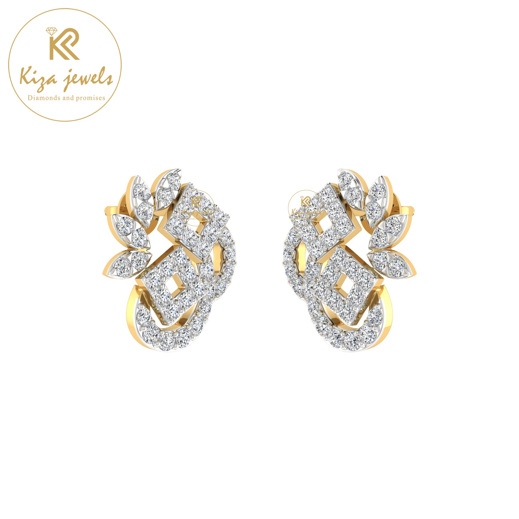 0.47 TDW Round Cut Diamond Women's stud Earring