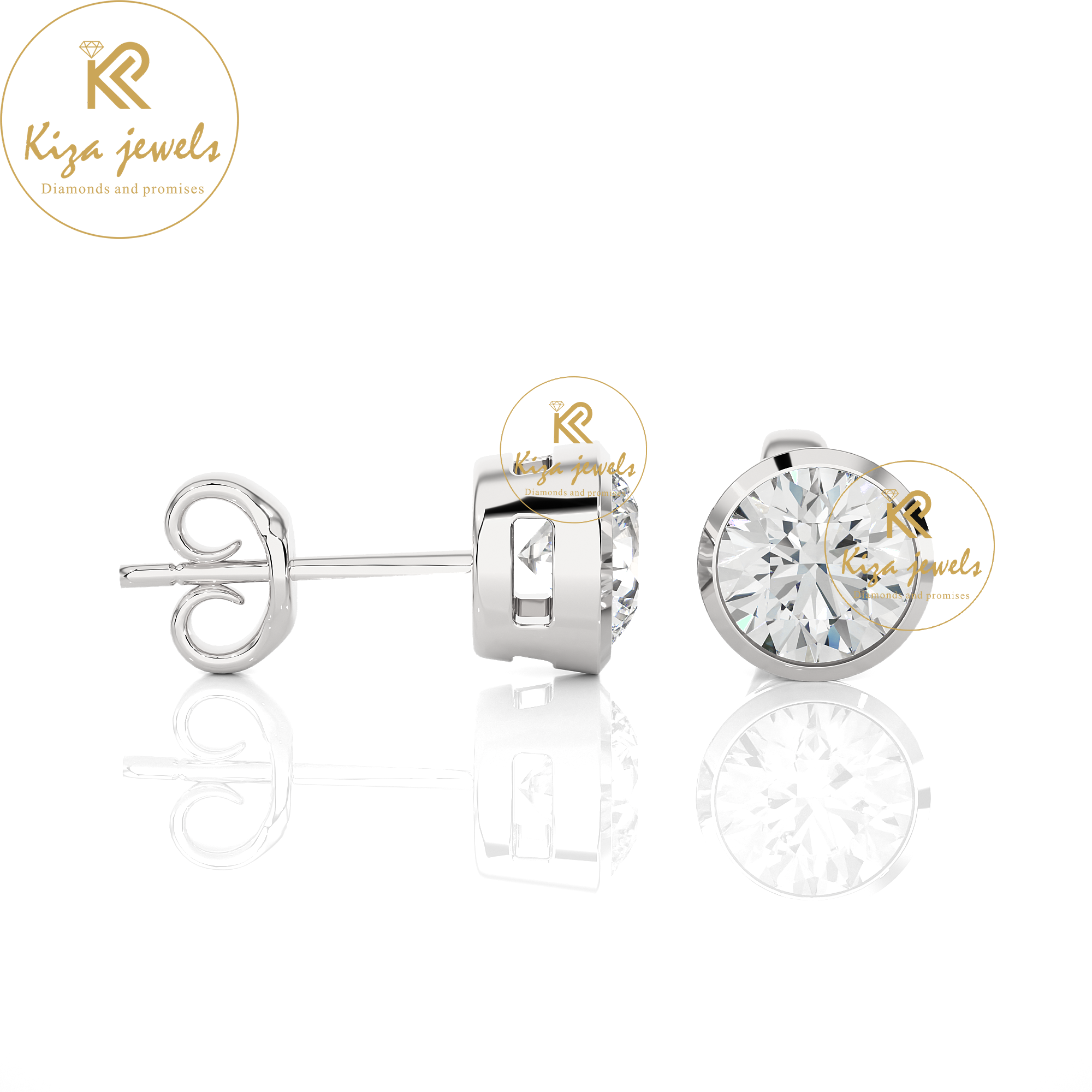 1.18 TDW Round Cut Diamond Women's Stud Earring