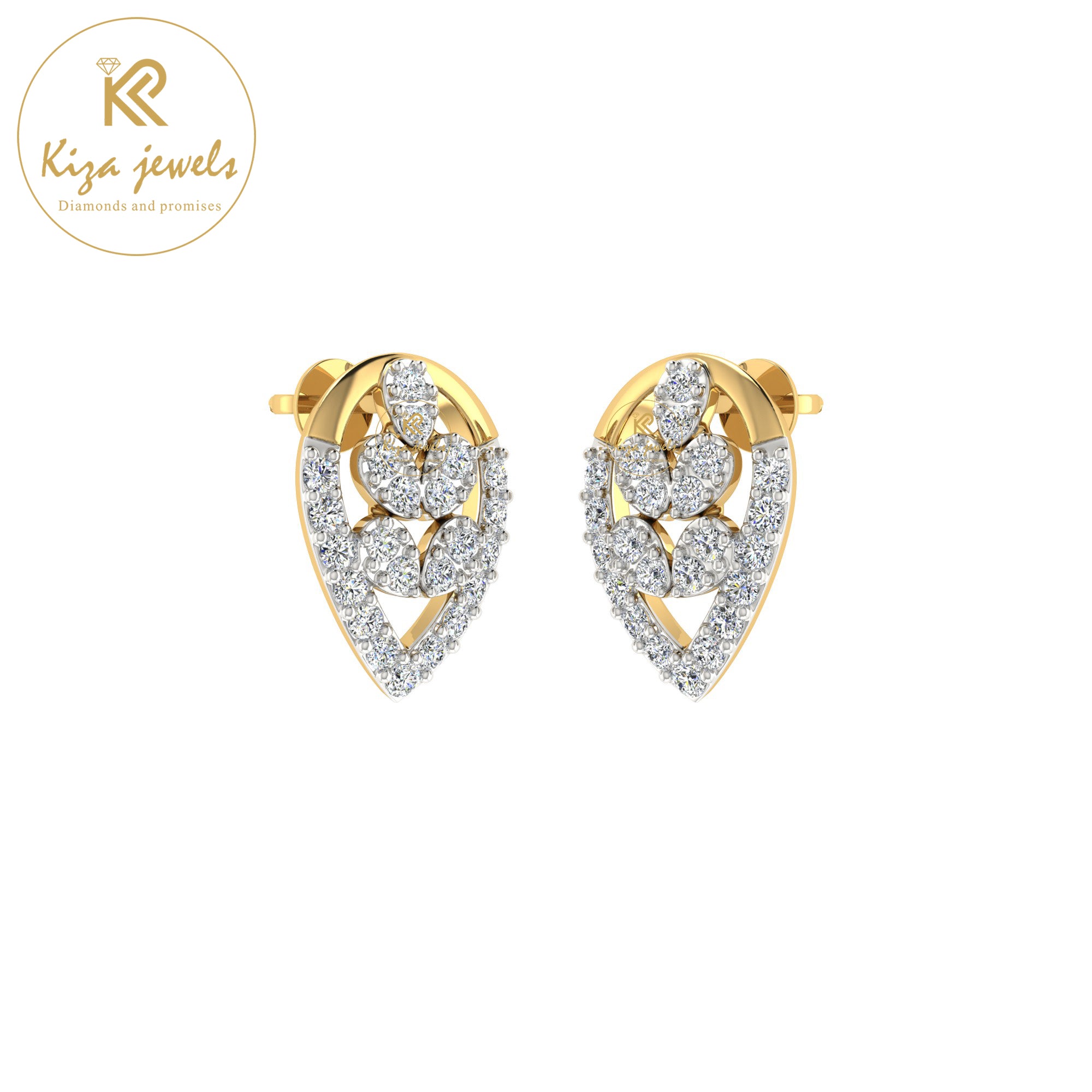 0.38 TDW Round Cut Diamond Women's tud Earring
