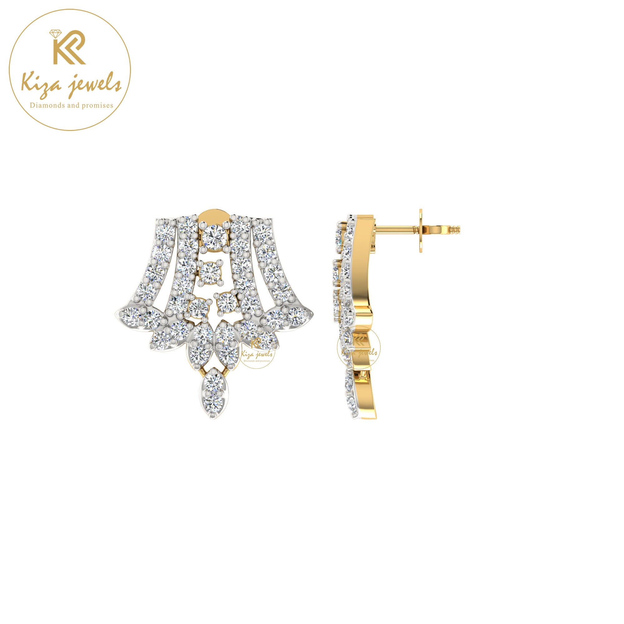 0.95 TDW Round Cut Diamond Women's Stud Earring