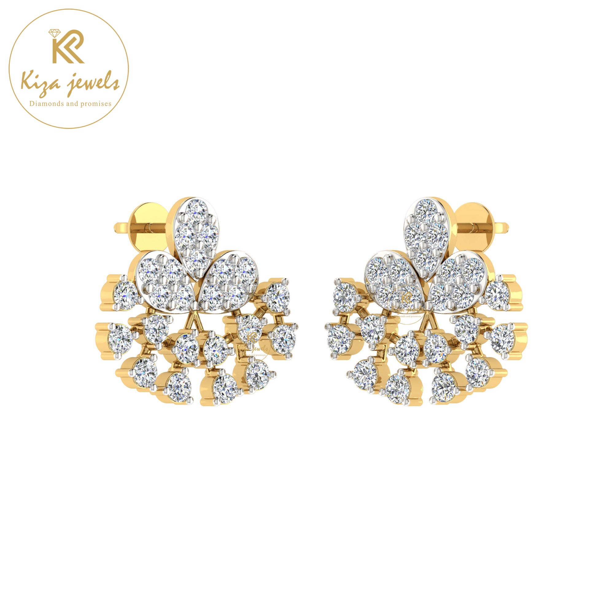 1.02 TDW Round Cut Diamond Women's Stud Earring