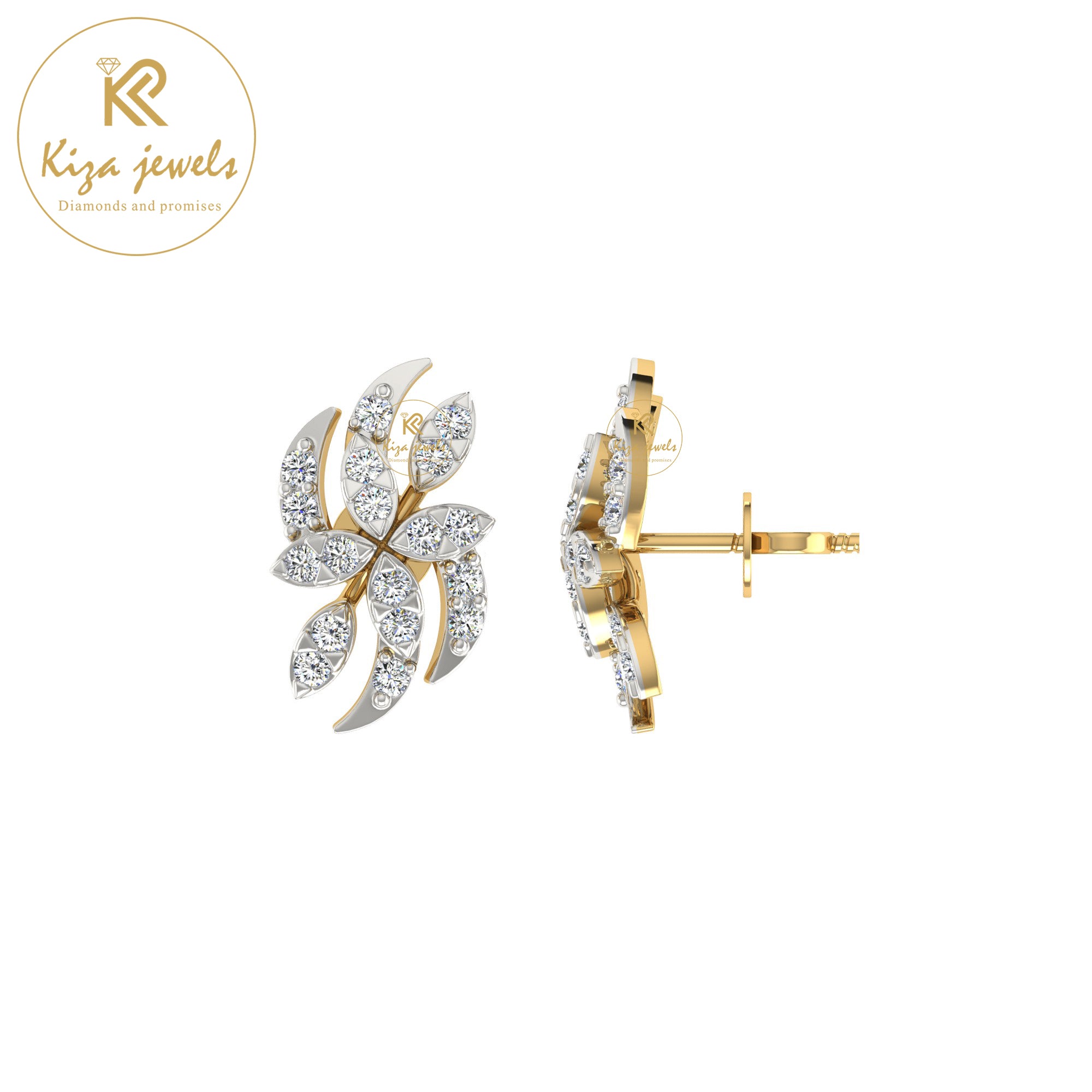 0.23 TDW Round Cut Diamond Womnen's Stud Earring