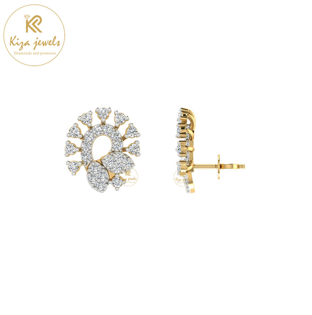 0.47 TDW Round Cut Diamond Stud Earring