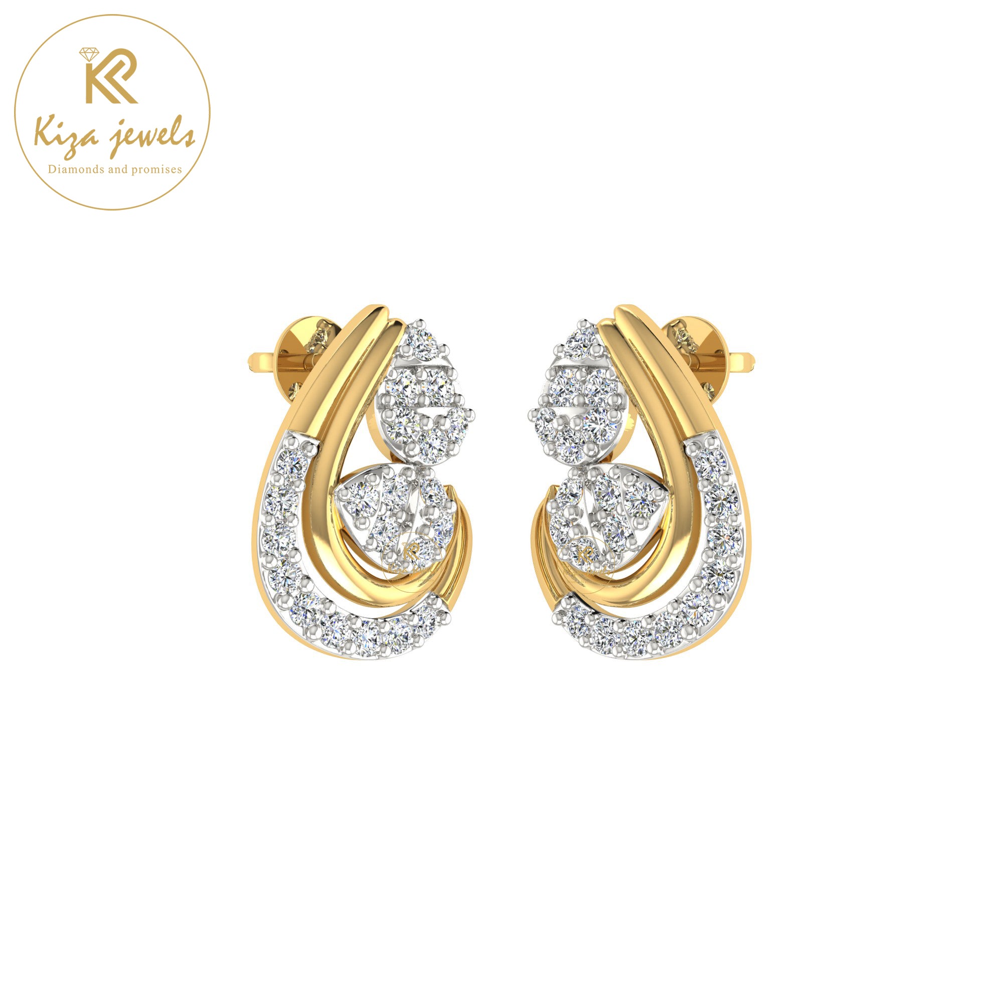 0.36 TDW Round Cut Diamond Women's Stud Earring