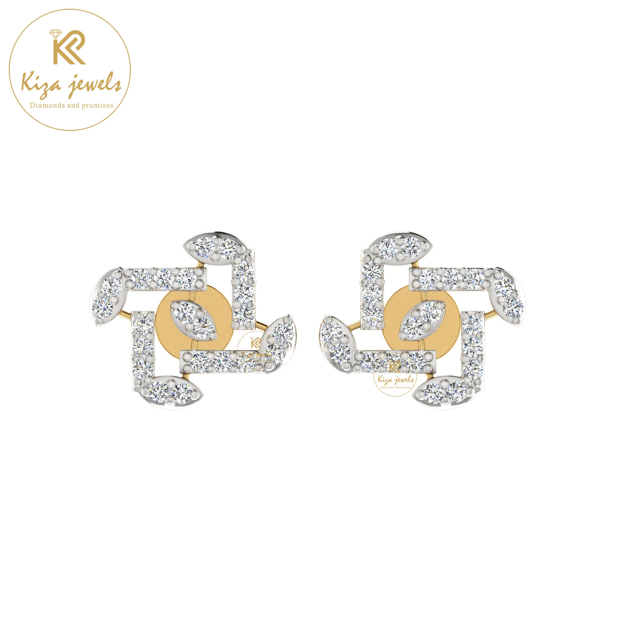 0.53 TDW Round Cut Diamond Women's Stud Earring
