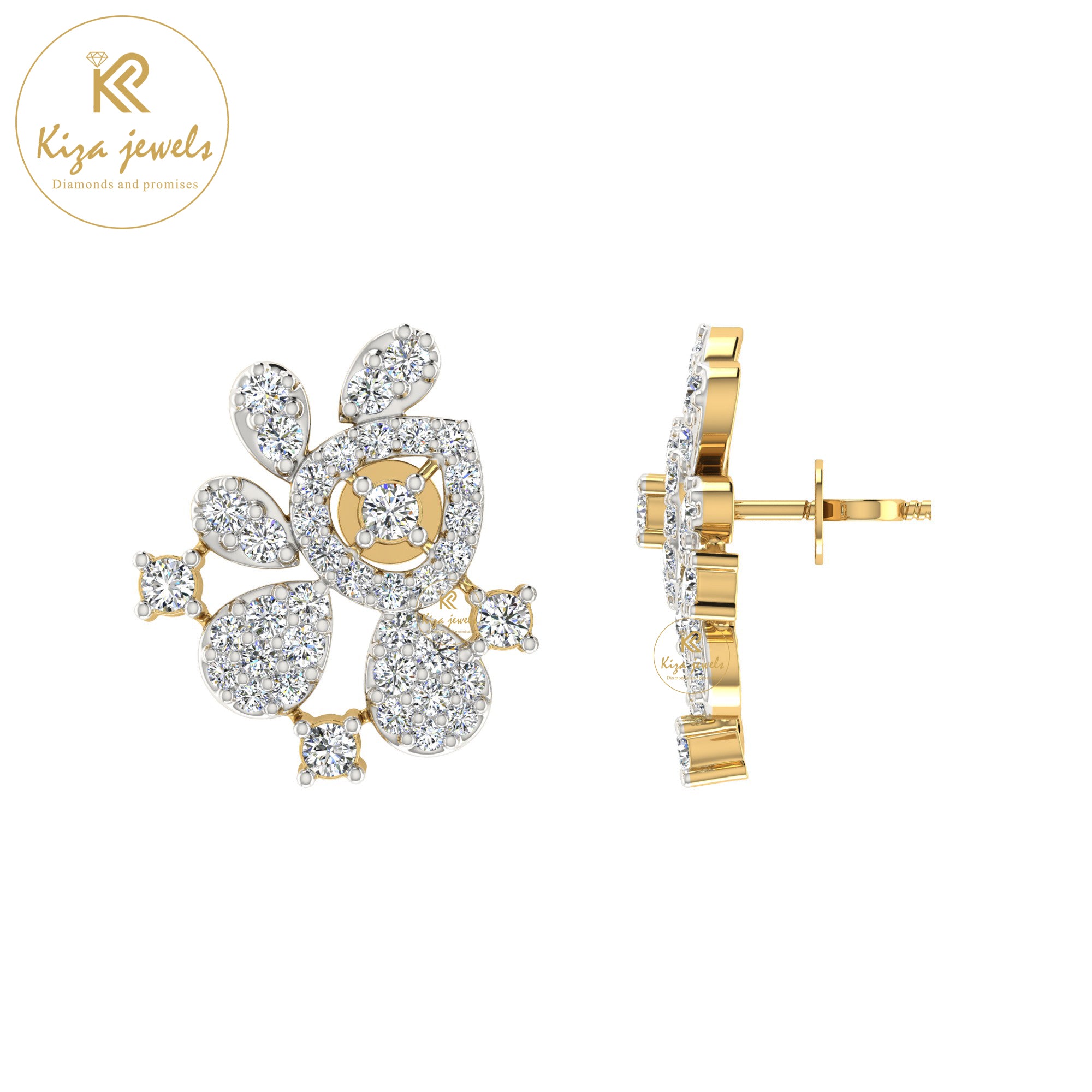 0.72 TDW Round Cut Diamond Women's Stud Earring