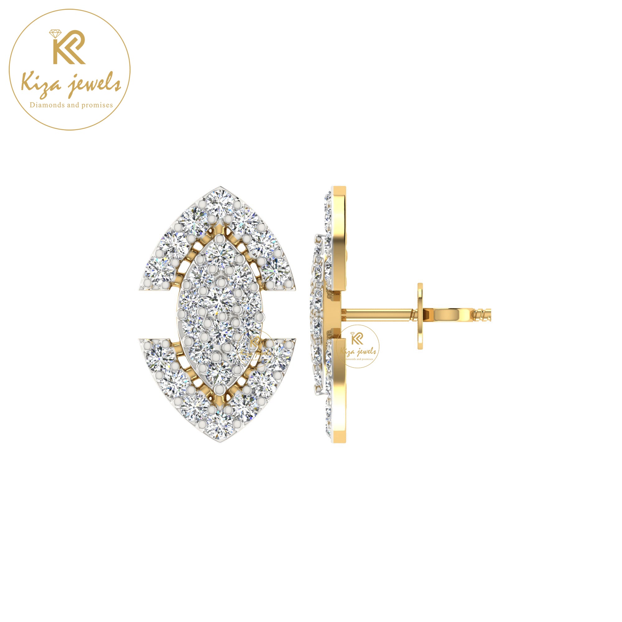 0.48 TDW Round Cut Diamond Women's Stud Earring