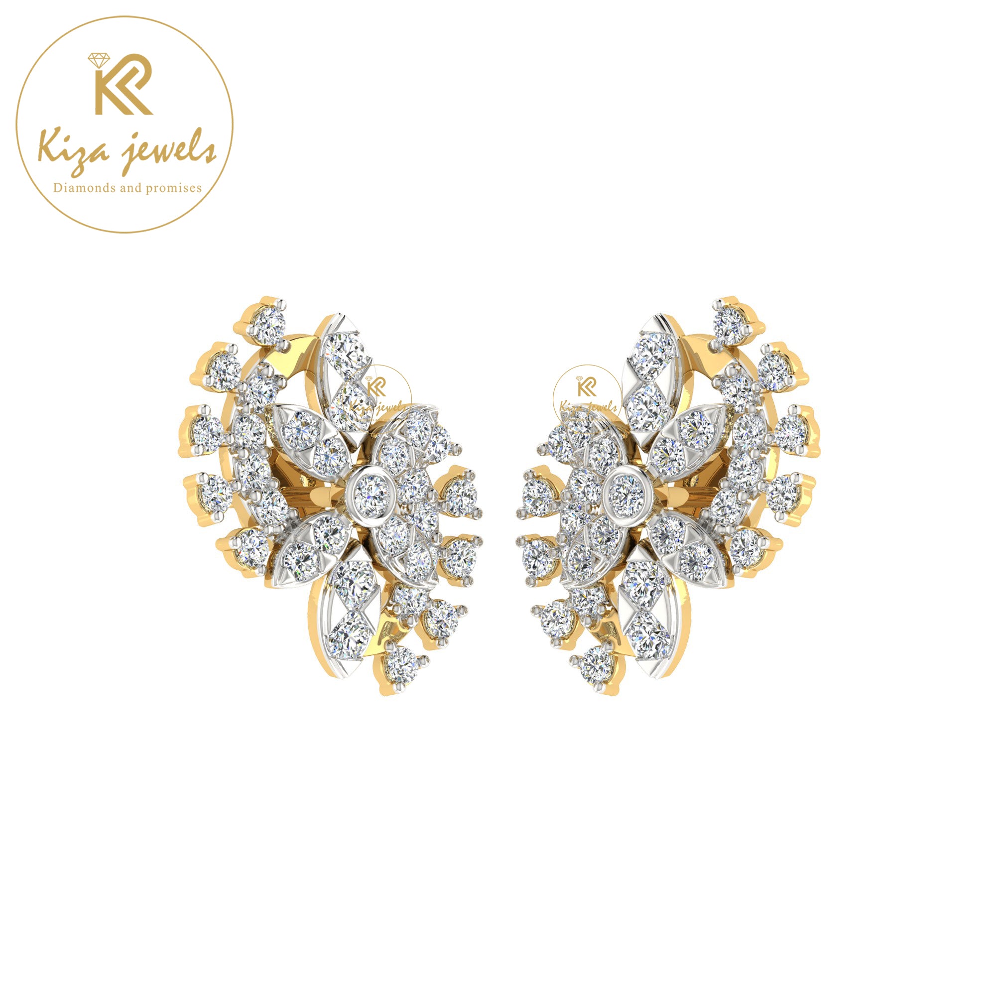 0.48 TDW Round Cut Diamond Women's Stud Earring
