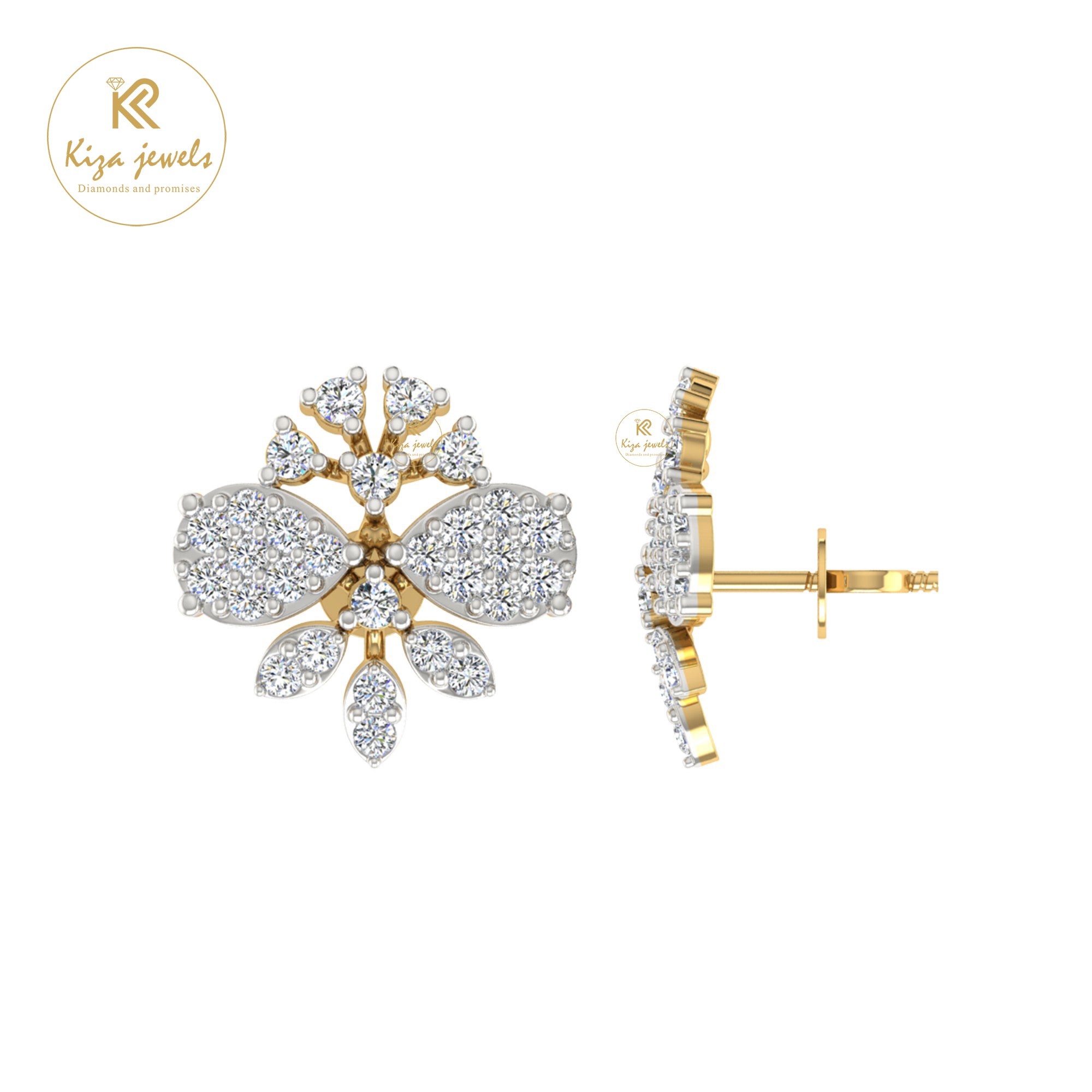 0.55 TDW Round Cut Diamond Women's Stud Earring