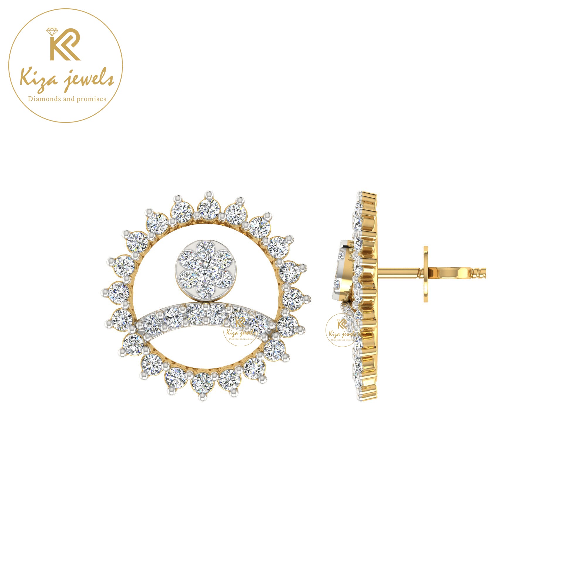 0.49 TDW Round Cut Diamond Women's Stud Earring