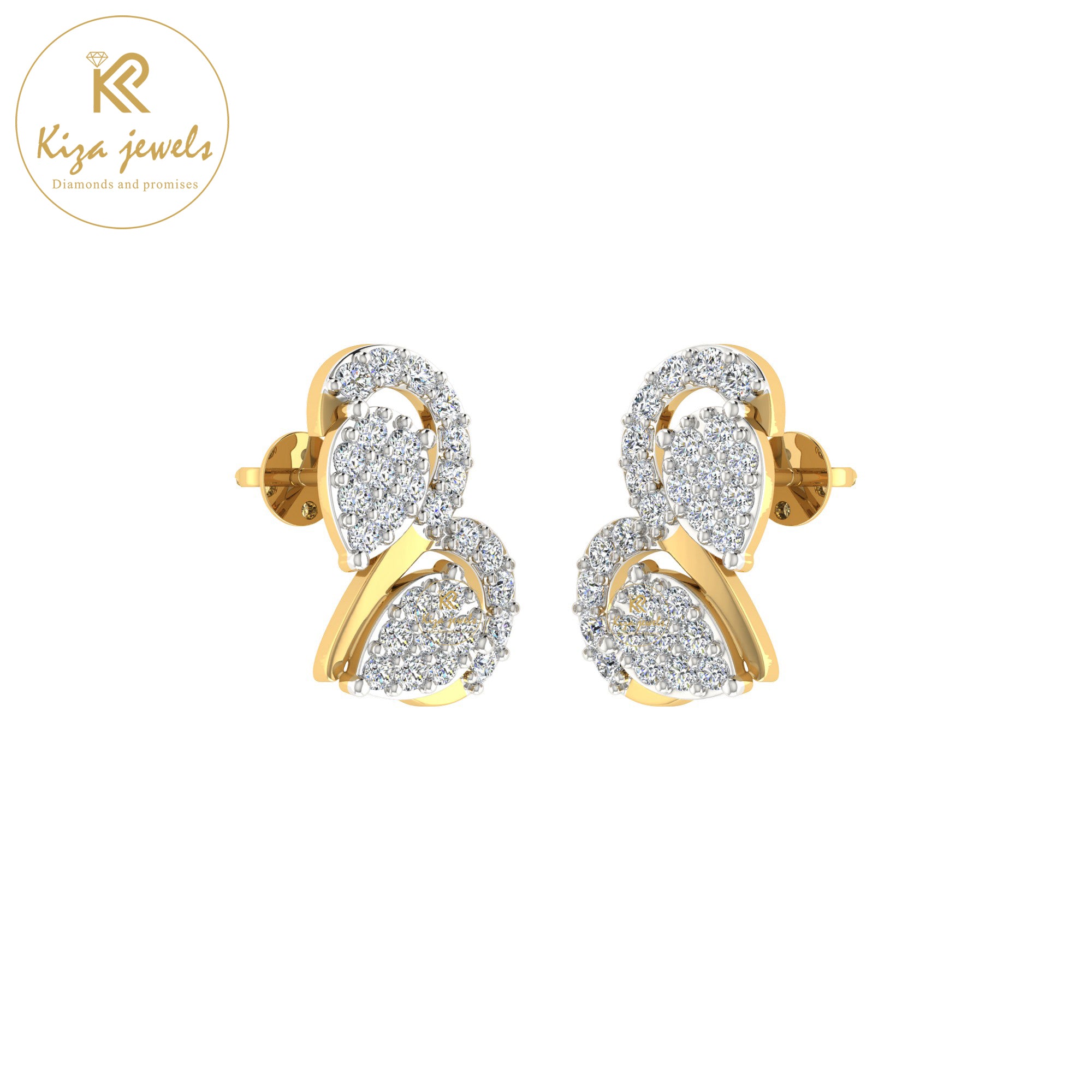 0.52 TDW Round Cut Diamond Women's Stud Earring