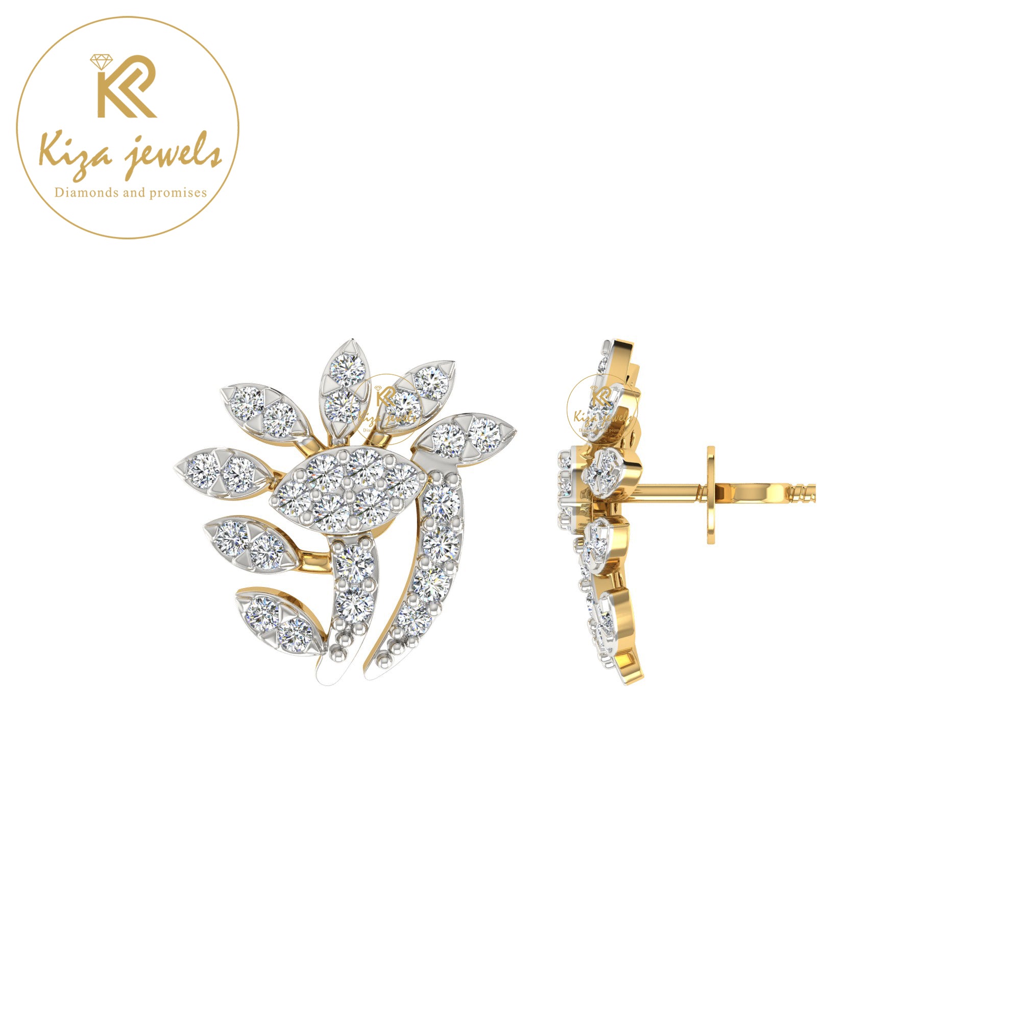 0.37 TDW Round Cut Diamond Women's Stud Earring