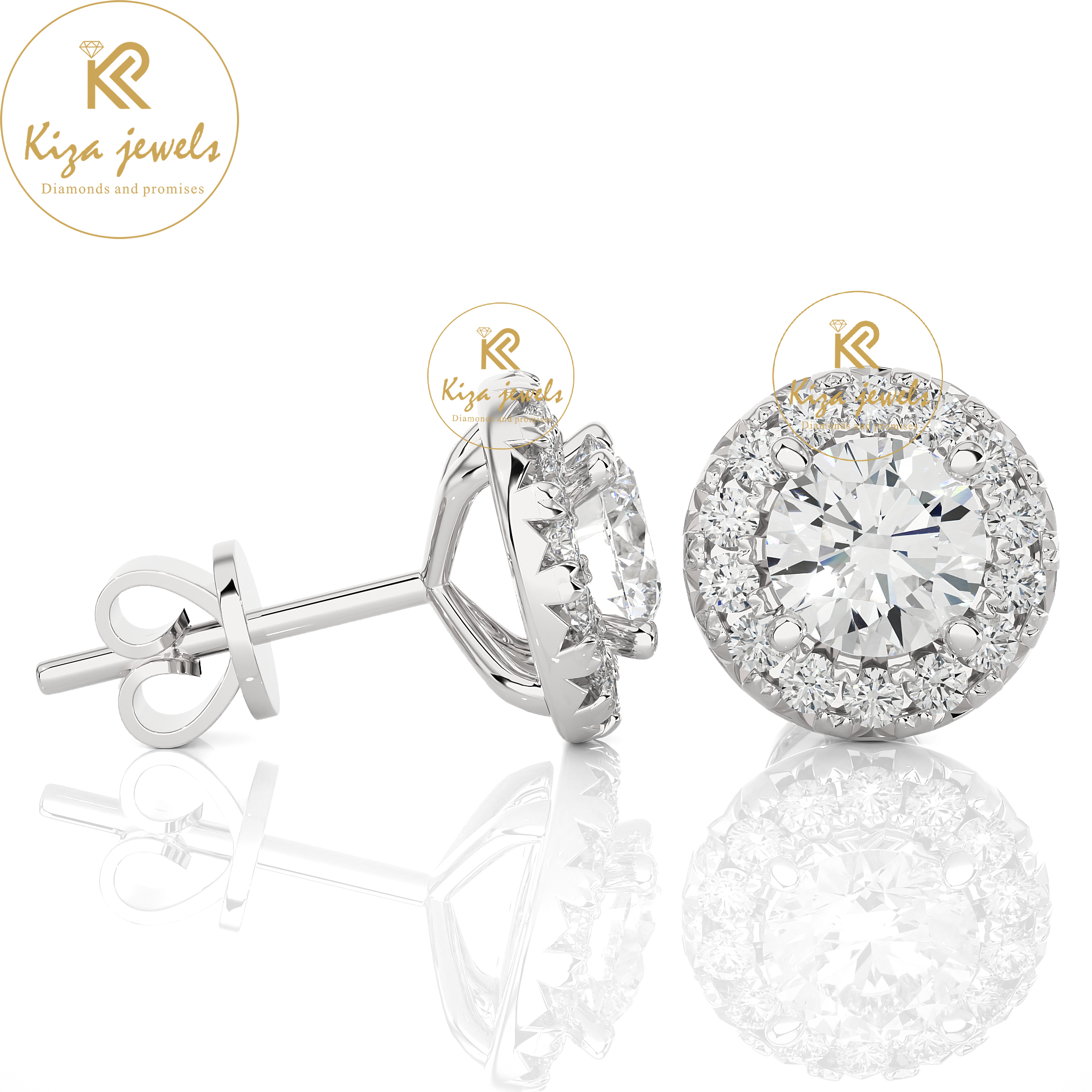 0.99 TDW Round Cut Women's Diamond Stud Earring