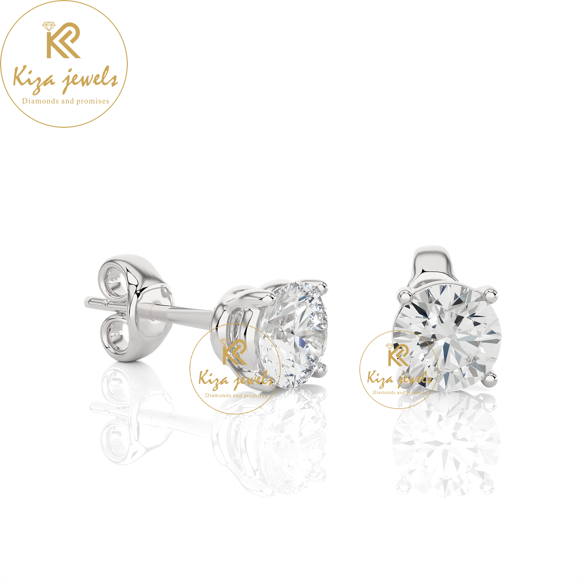 1.05 TDW Round Cut Diamond Women's Stud Earring