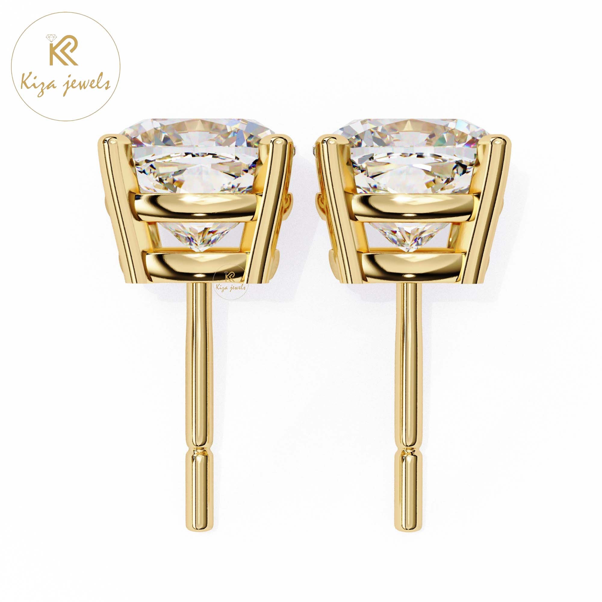 2.33 TDW Cushion Cut Diamond Stud Earring