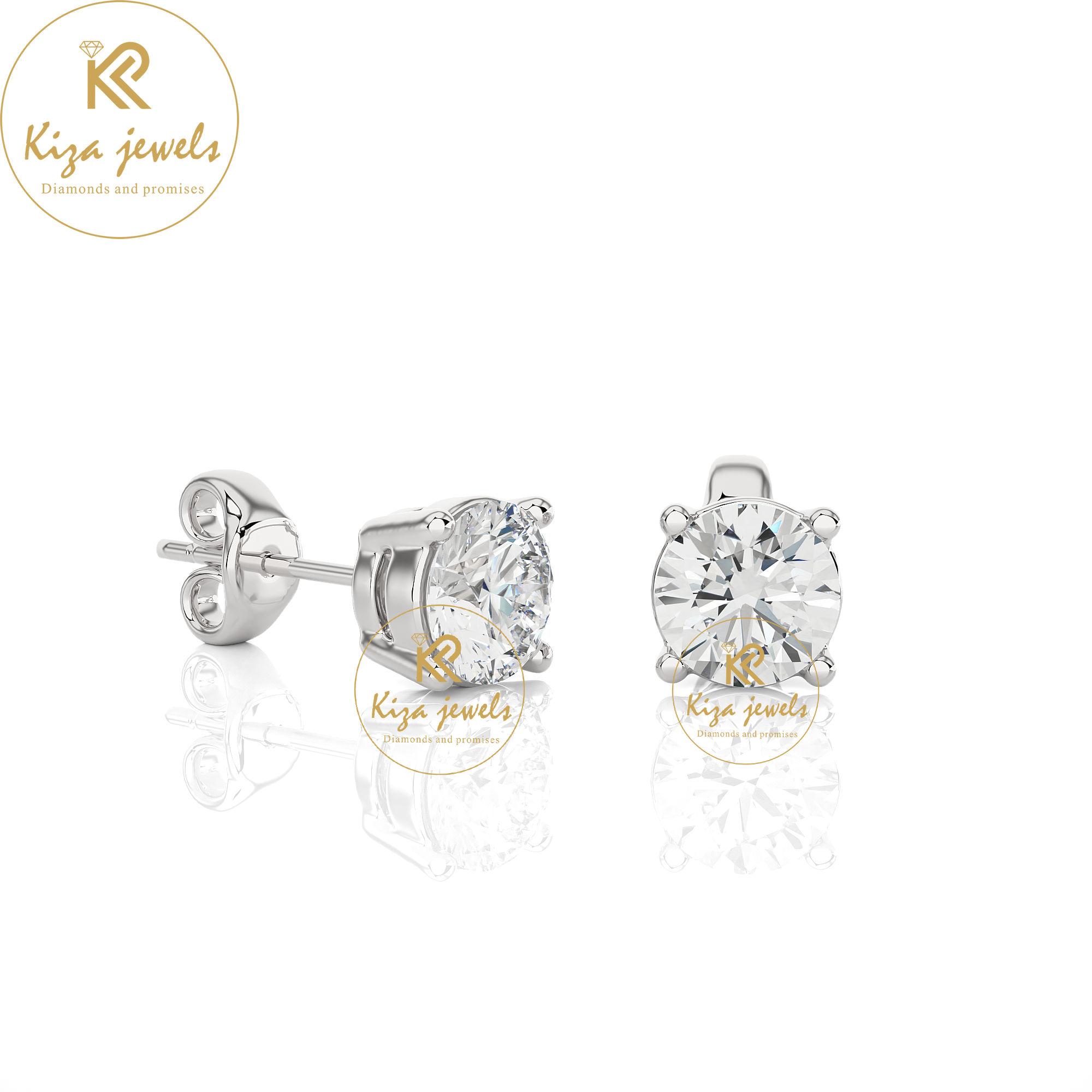 0.94 TDW Round Cut Diamond Women's Stud Earring