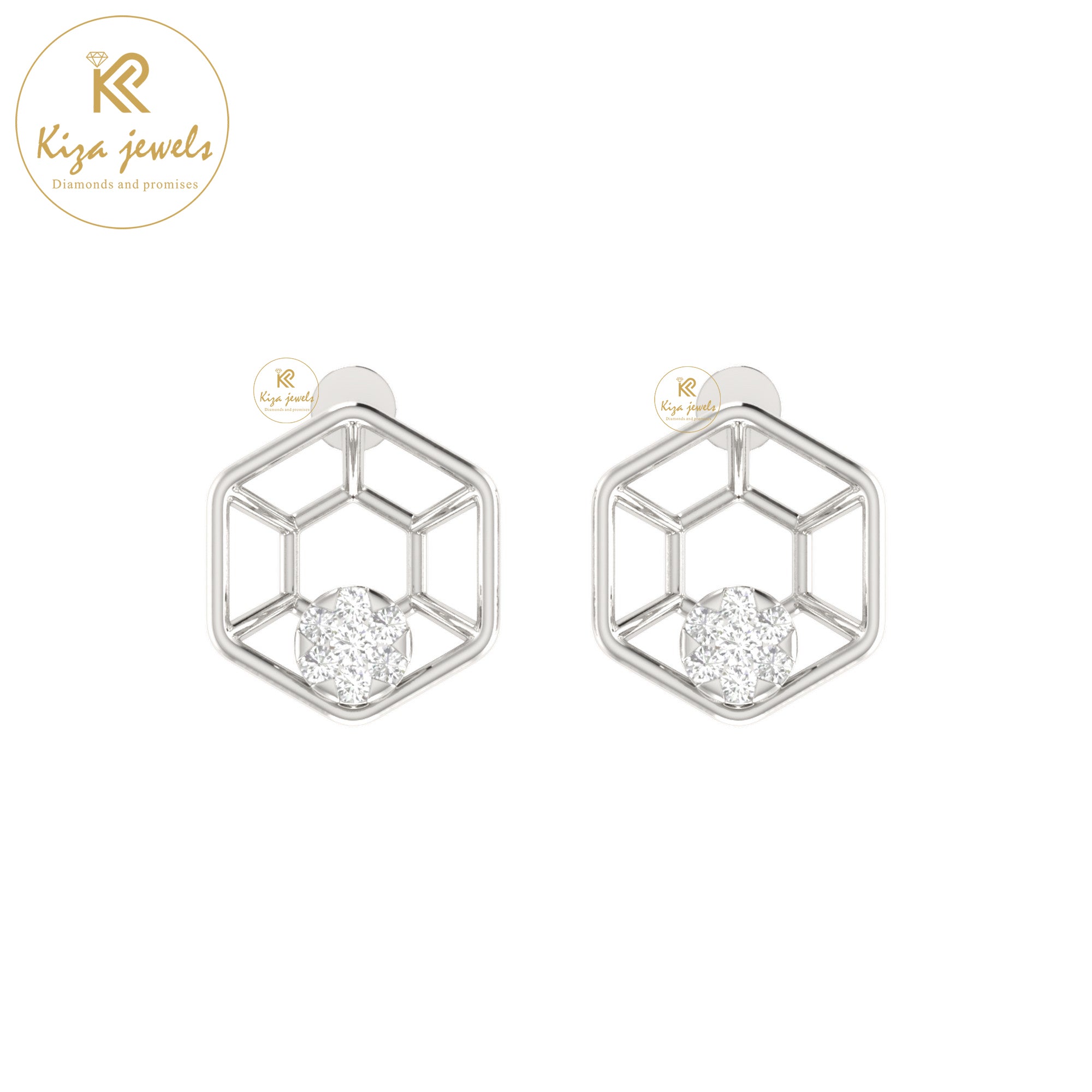 0.16 TDW Round Cut Diamond Women's Stud Earring