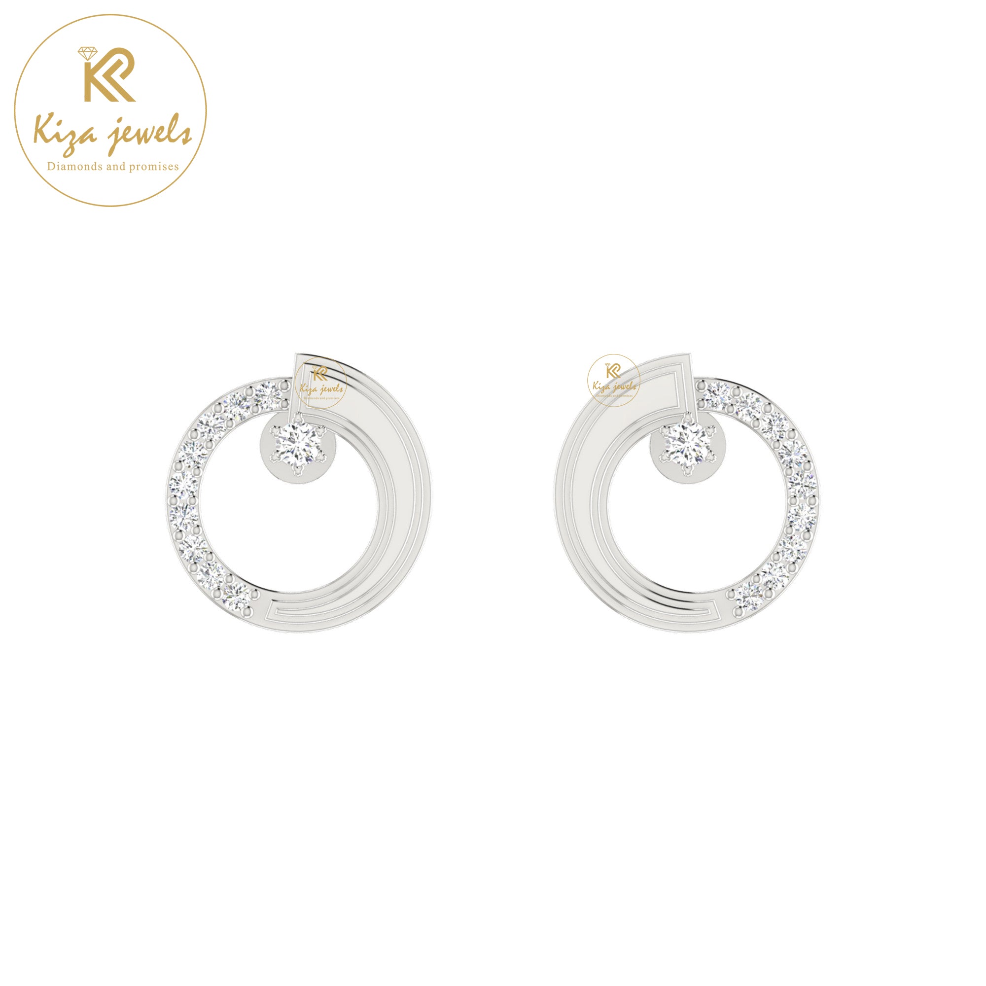 0.21 TDW Round Cut Diamond Women's Stud Earring