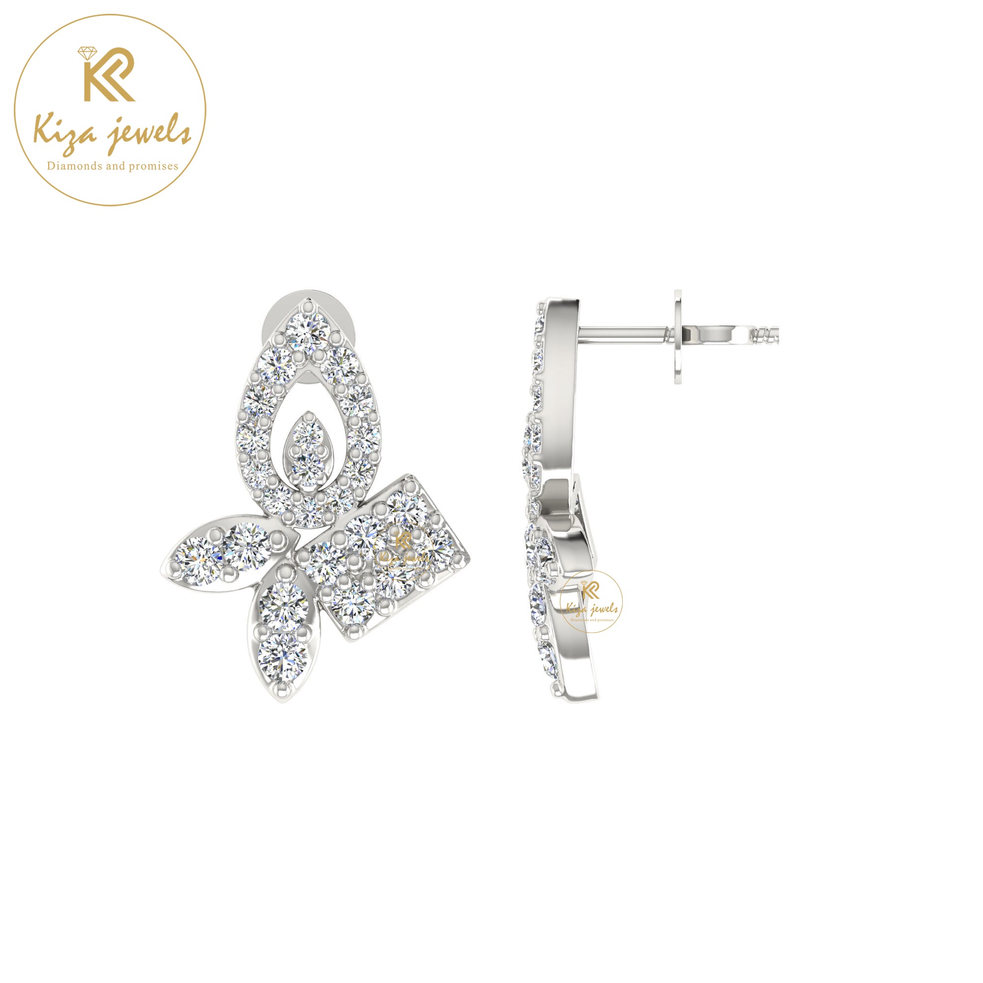 0.56 TDW Round Cut Diamond Women's Stud Earring