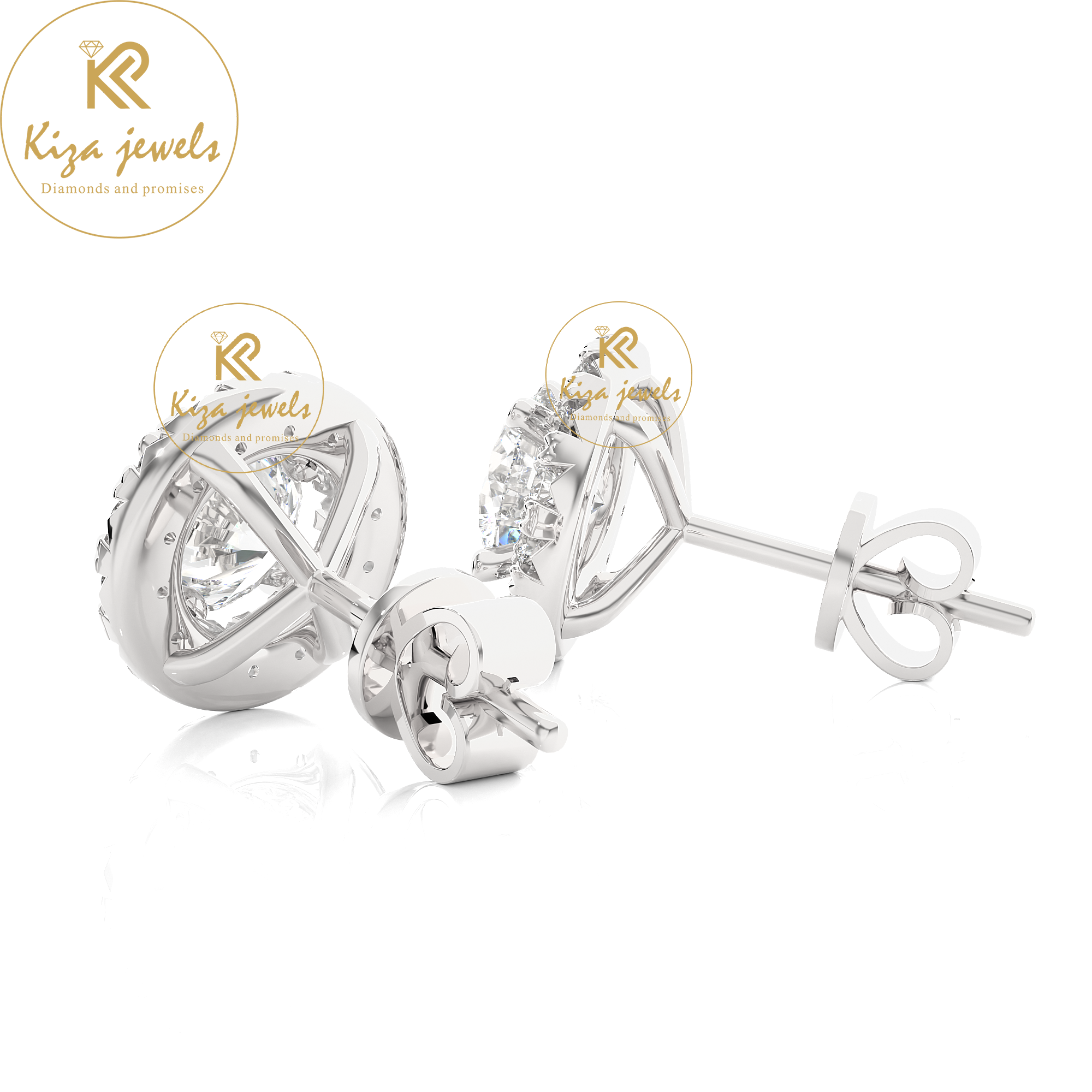 0.99 TDW Round Cut Women's Diamond Stud Earring