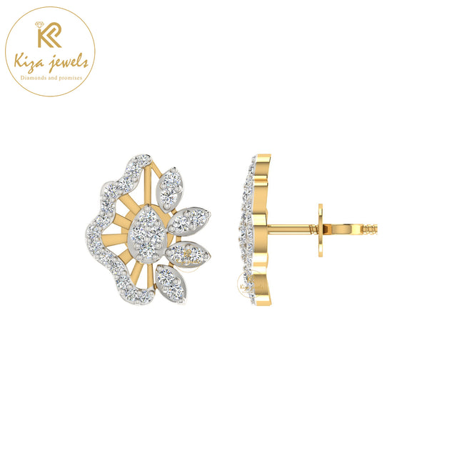 0.58 TDW Round Cut Diamond Women's Stud Earring