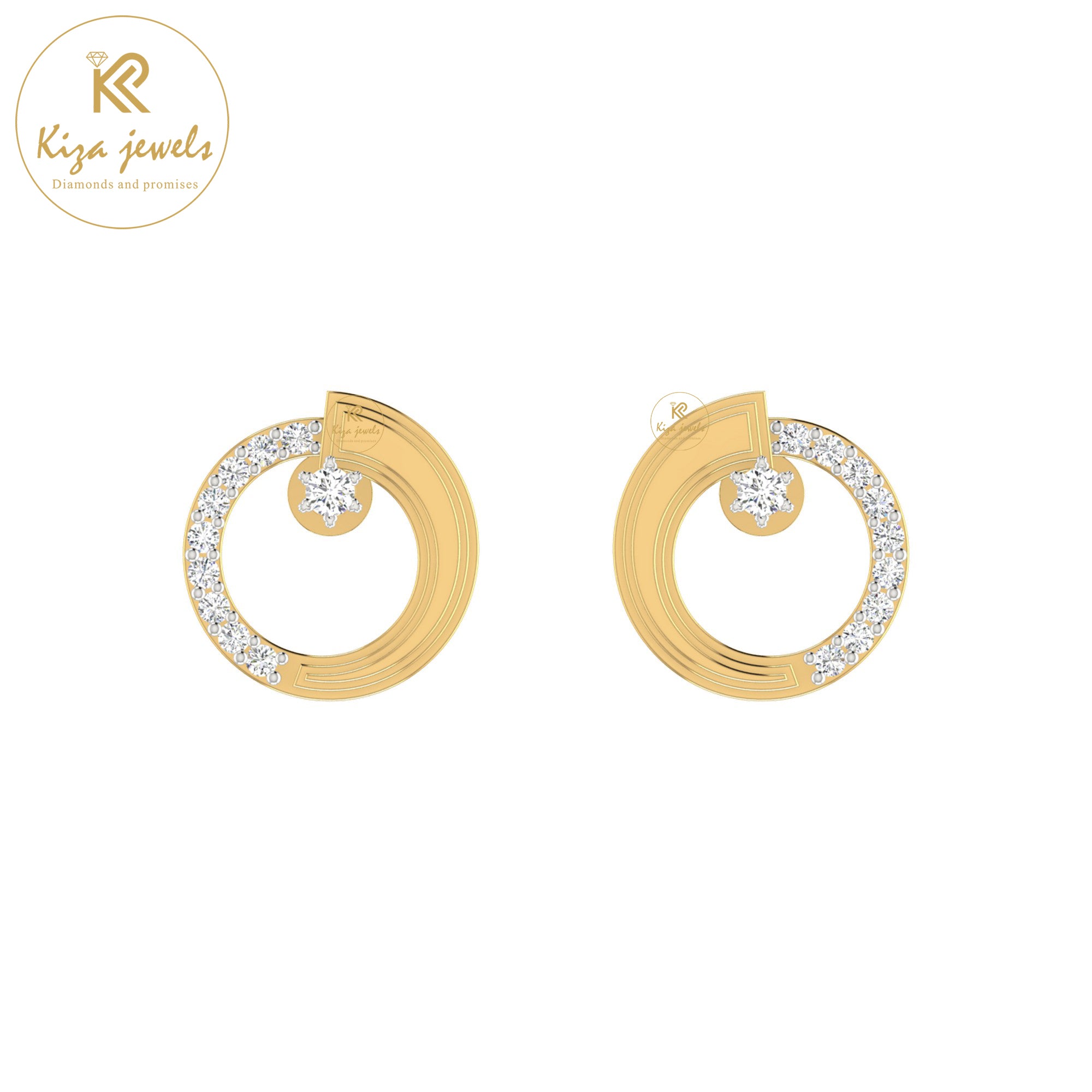 0.21 TDW Round Cut Diamond Women's Stud Earring