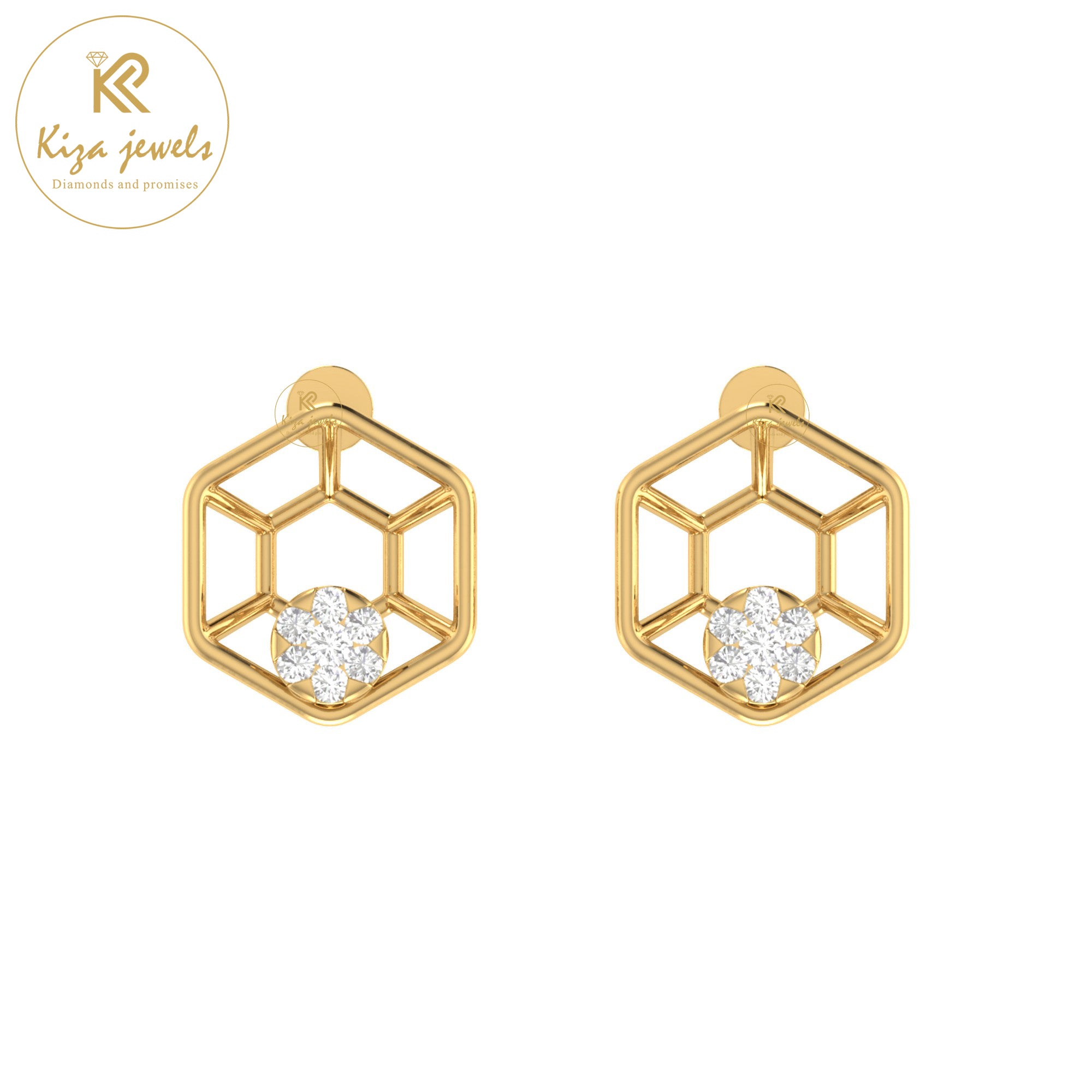 0.16 TDW Round Cut Diamond Women's Stud Earring