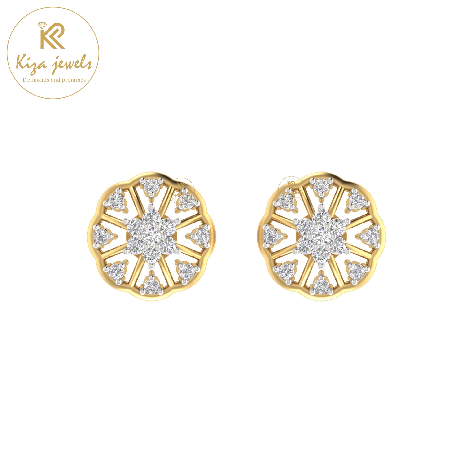 0.31 TDW Round Cut Diamond Stud Earring