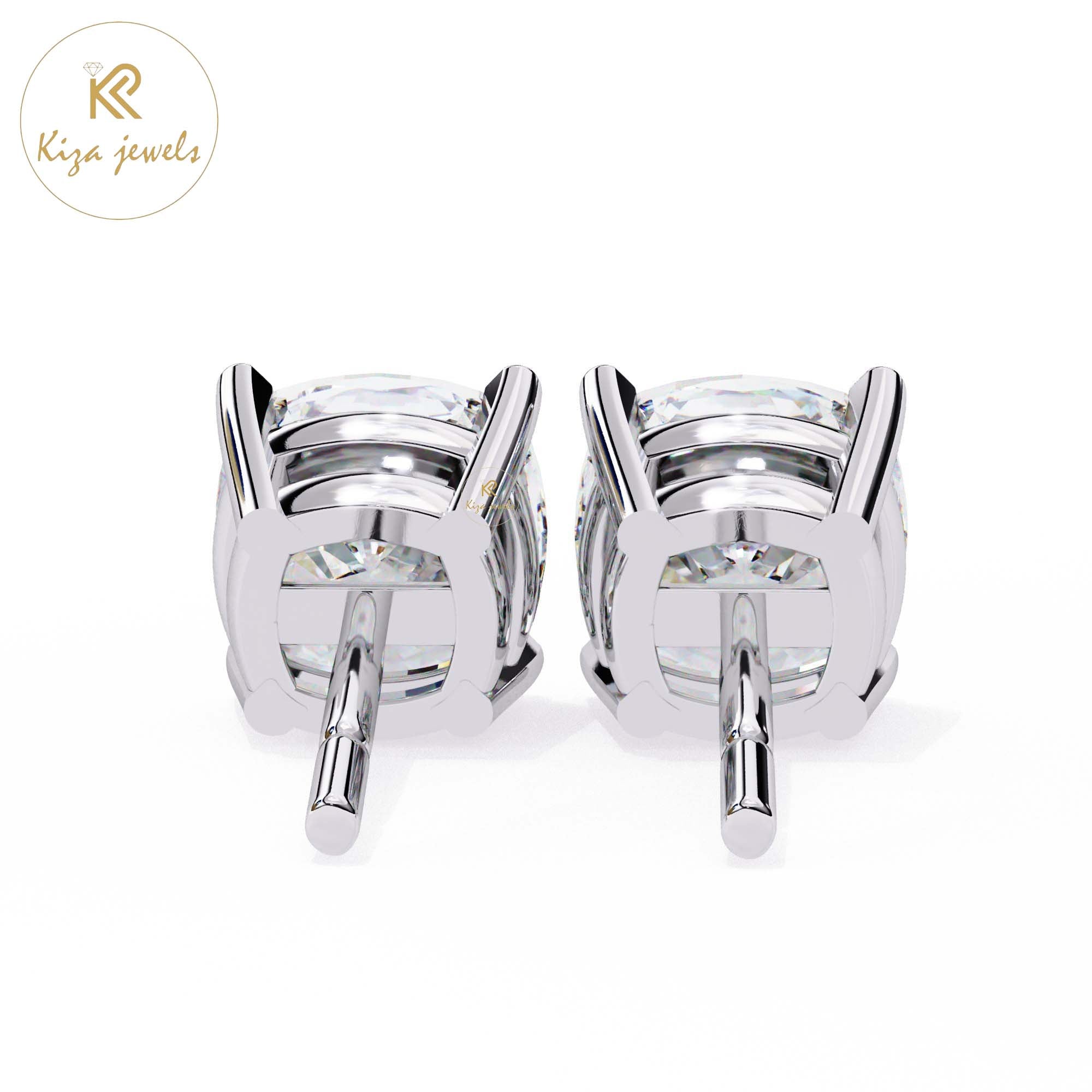 2.33 TDW Cushion Cut Diamond Stud Earring