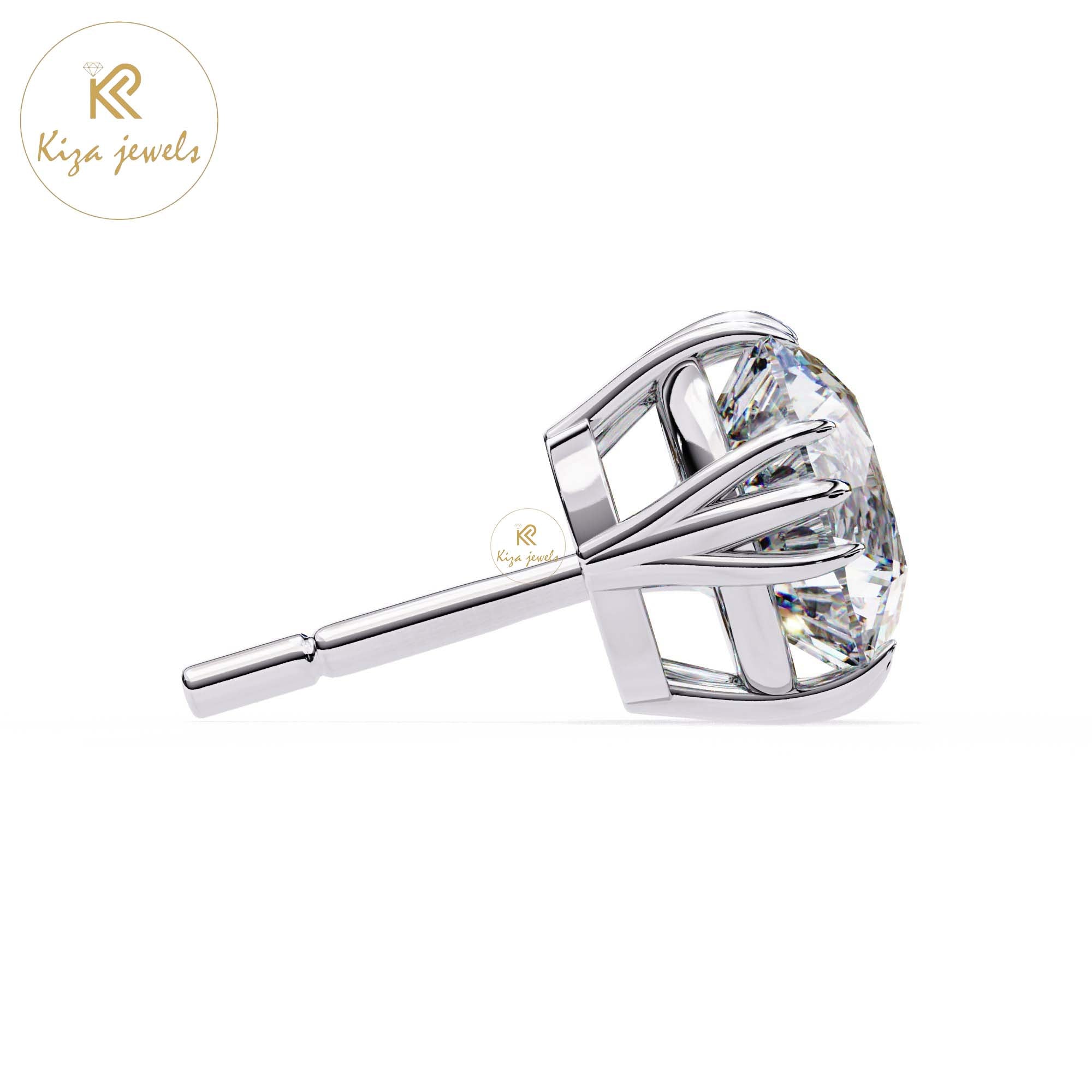 2.80 TDW Round Cut Diamond Stud Earring