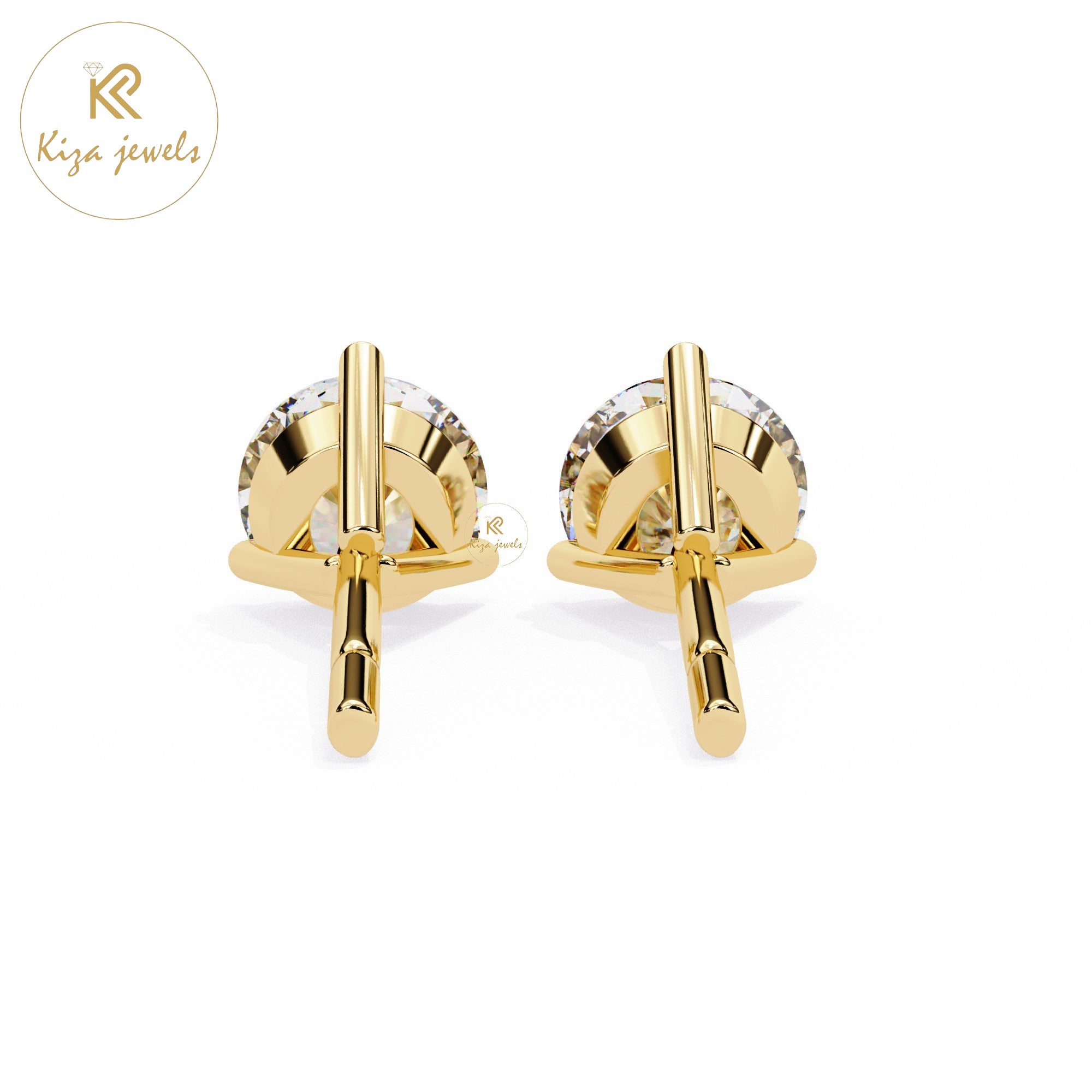 2.57 TDW Round Cut Diamond Stud Earring