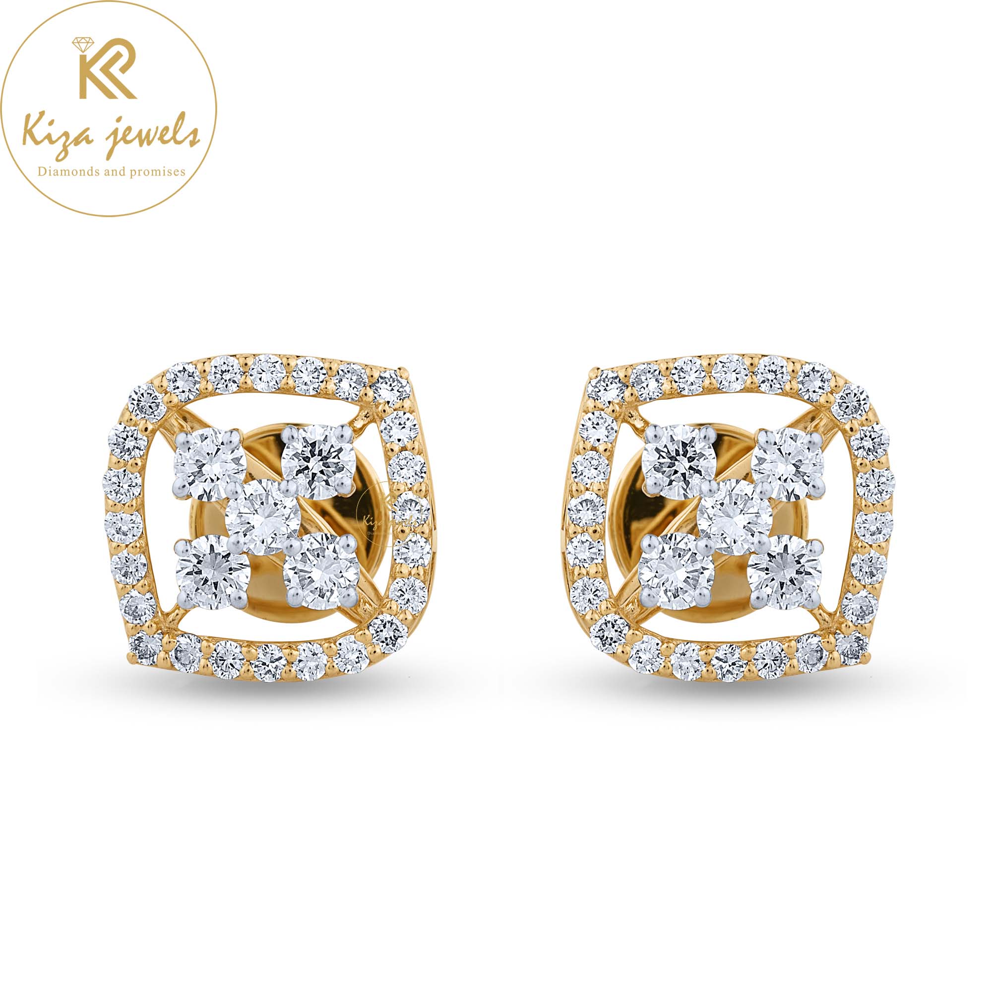 0.99 TDW Round Cut Diamond Stud Earring