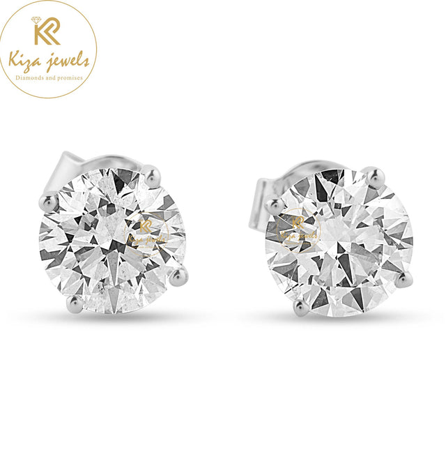 0.97 TDW Round Cut Diamond Stud Earring