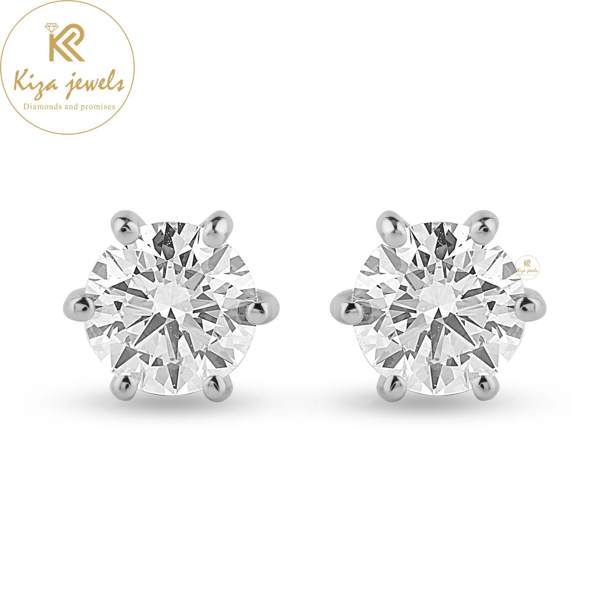 1.04 TDW Round Cut Diamond Stud Earring